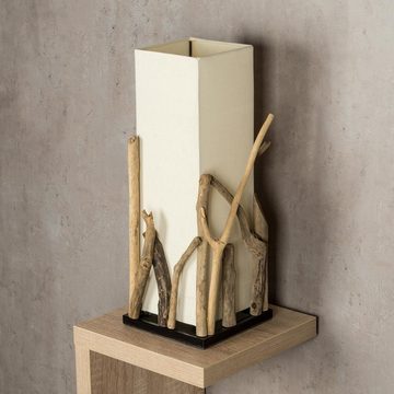 Levandeo® Nachttischlampe, Lampe Tischlampe aus Holz Holzlampe Tischleuchte Treibholz 50cm