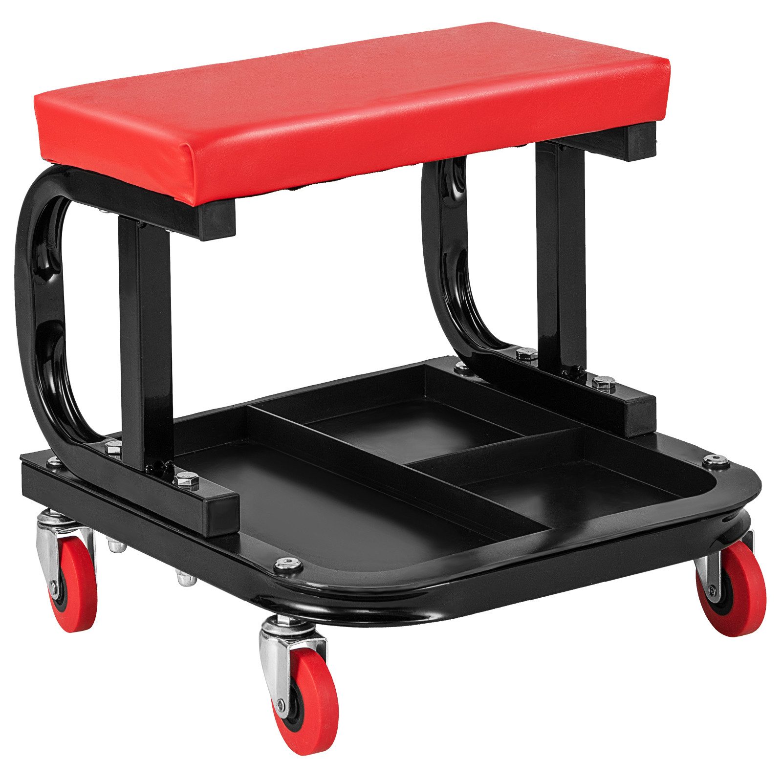 COSTWAY Montagehocker, mit Ablage, weicher Sitzauflage & Rollen, bis 150kg