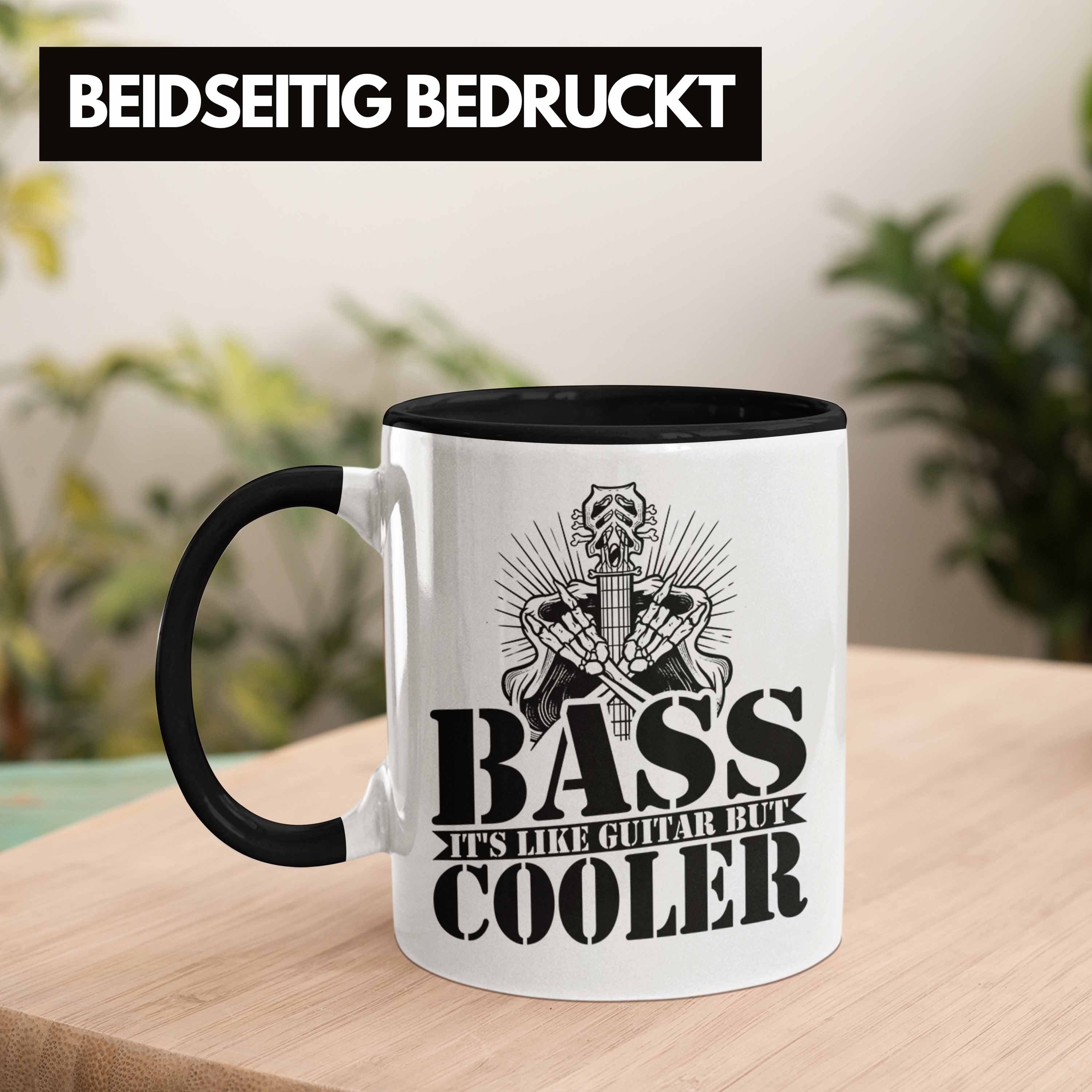 Tasse Bass It Bassist Tasse Geschenk Geschenkidee Schwarz Trendation Kaffee-Becher Bass-Spieler