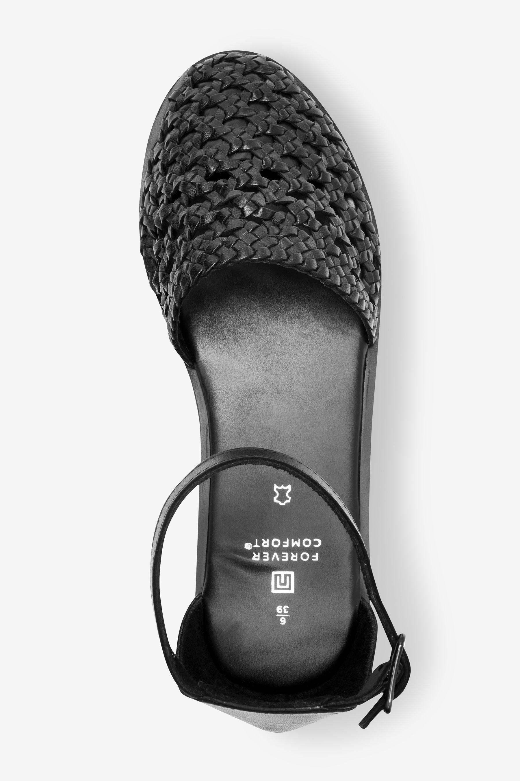 (1-tlg) Forever Next Lederschuhe Sandale flache Comfort® Black