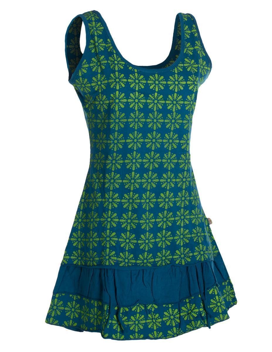 Vishes Sommerkleid Damen Lagen-Look Träger-Kleid Jersey-Tunika Sommerkleid Elfen, Ethno, Hippie Style