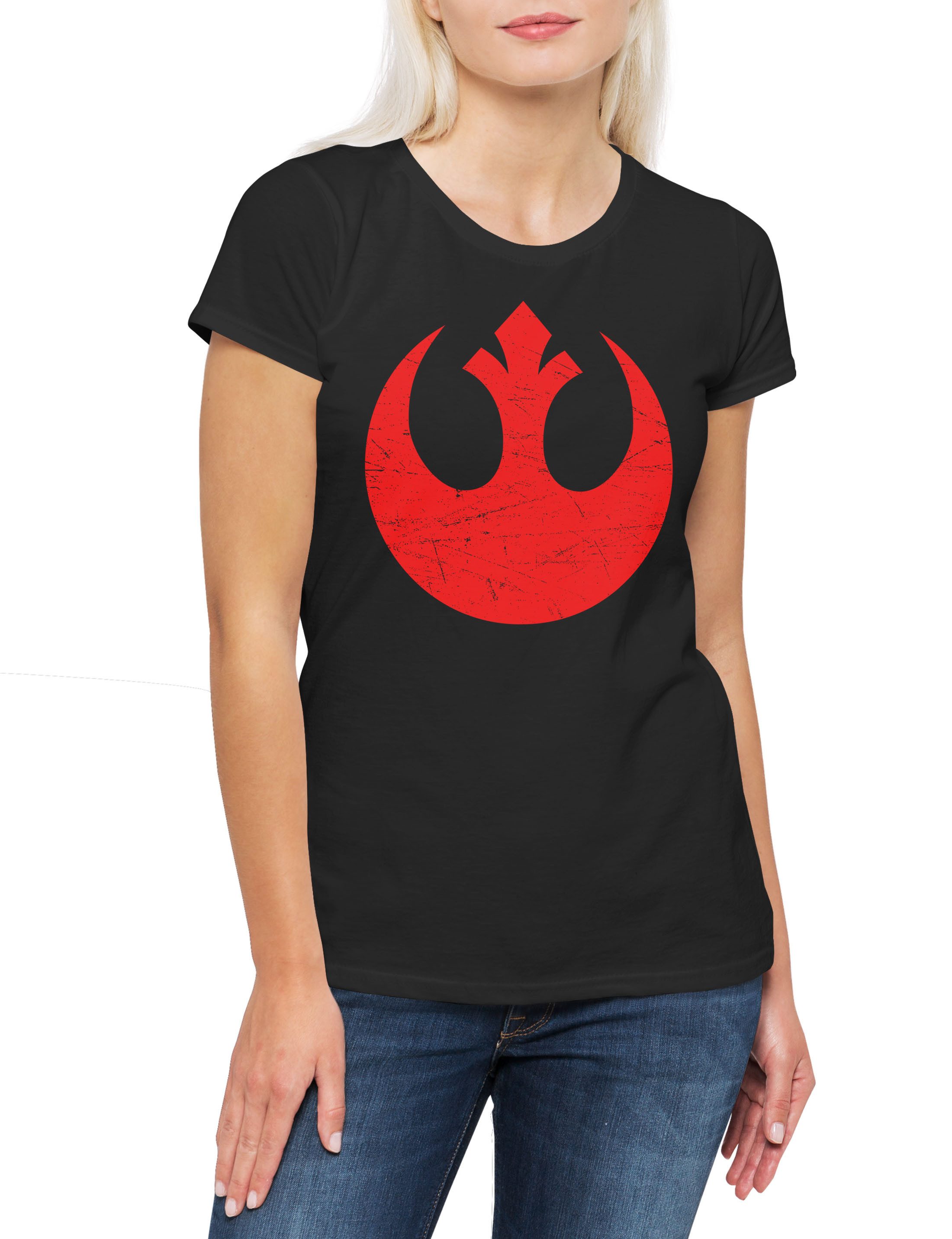 Print-Shirt Alliance Logo Damen T-Shirt Wars Rebel Krieg Rebellion Star Sterne