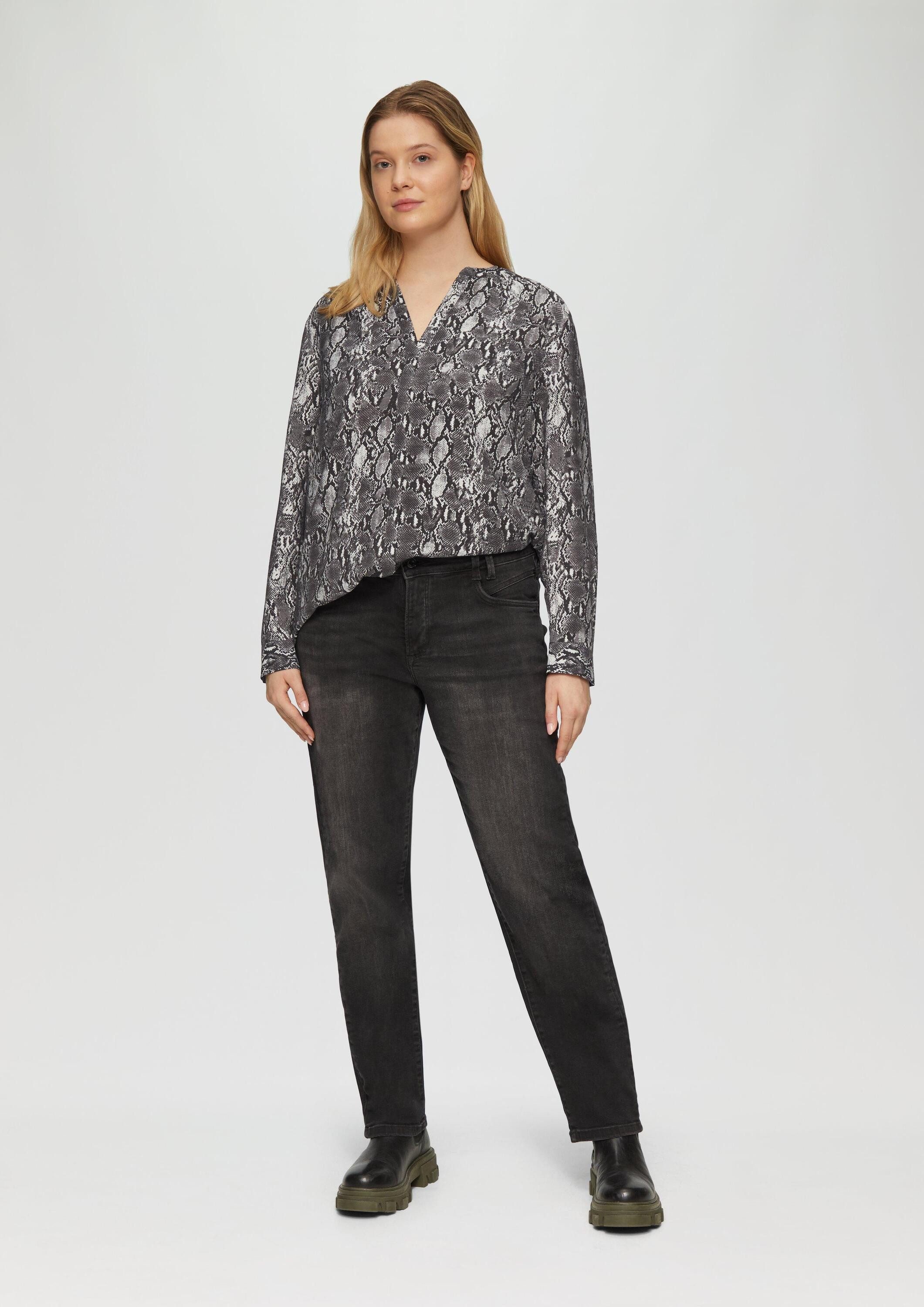 s.Oliver Langarmbluse Bluse Bluse mit Animal-Print aus Viskosemix – Bild 5 von 5
