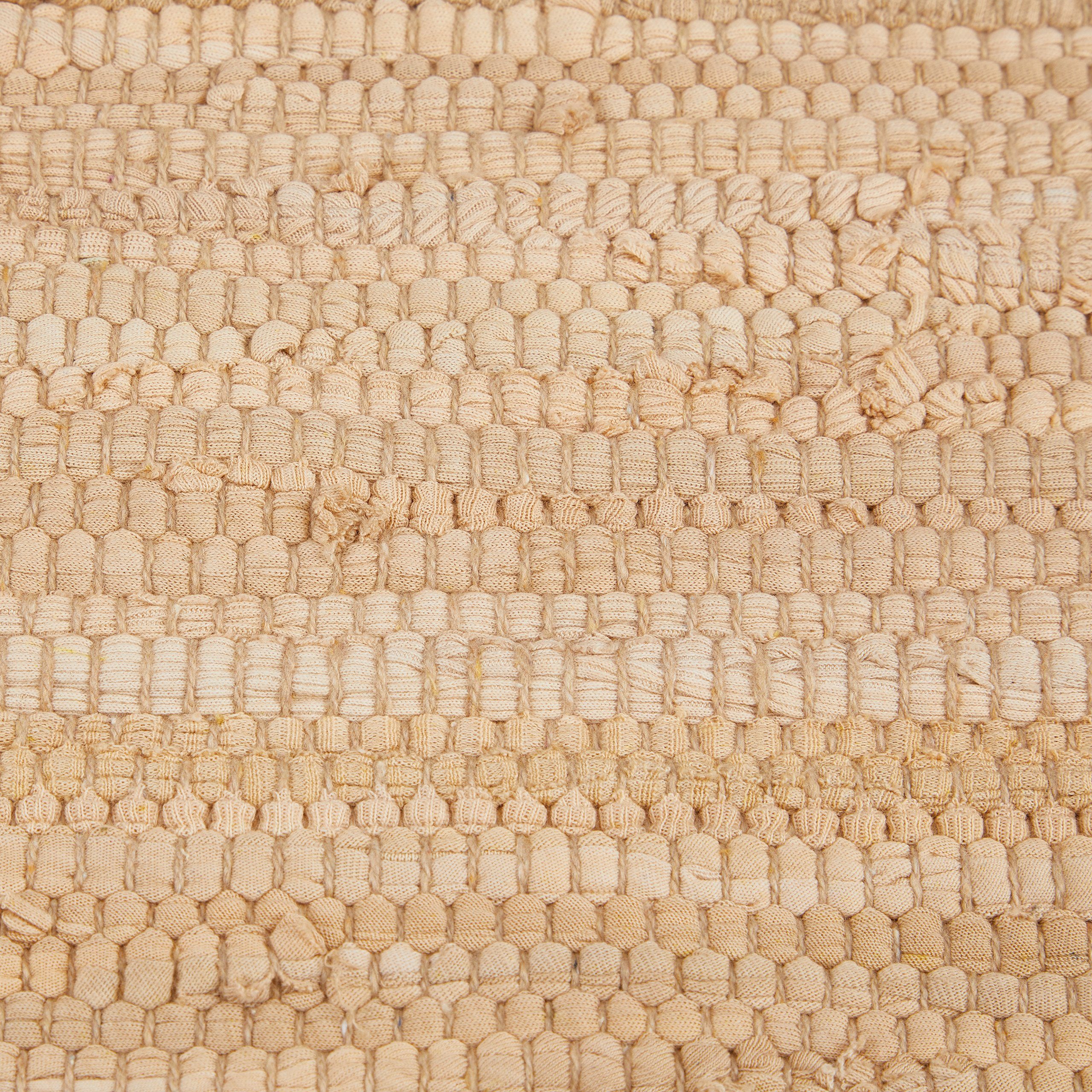 Flickenteppich aus 10 mm, 120x180cm Beiger relaxdays, Baumwolle, Höhe: Teppich