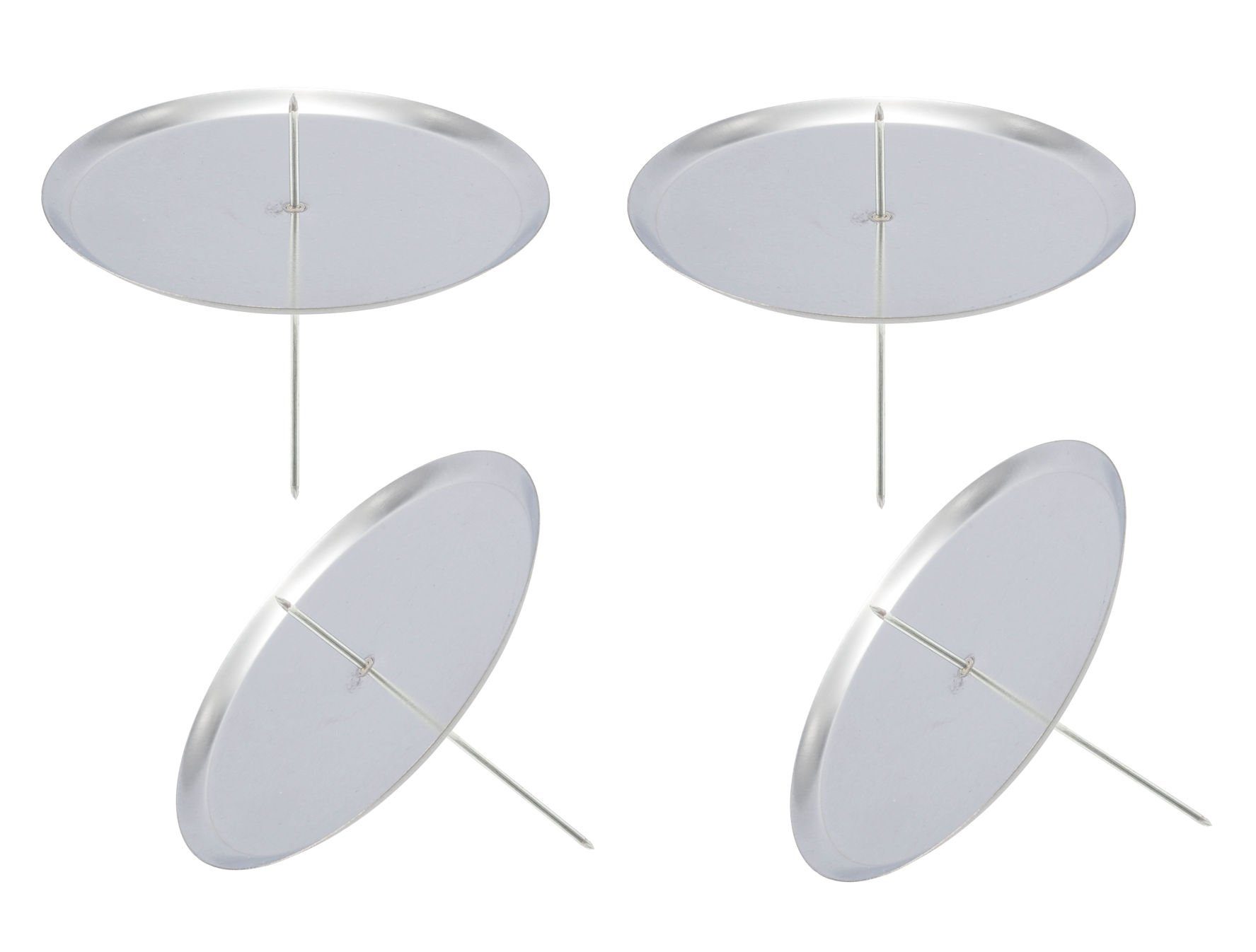 Spetebo Торшеры 4er Set Kerzenpick mit Dorn - 7 cm - silber (Set, 4 St., Торшеры), für Stumpen- und Kugelkerzen
