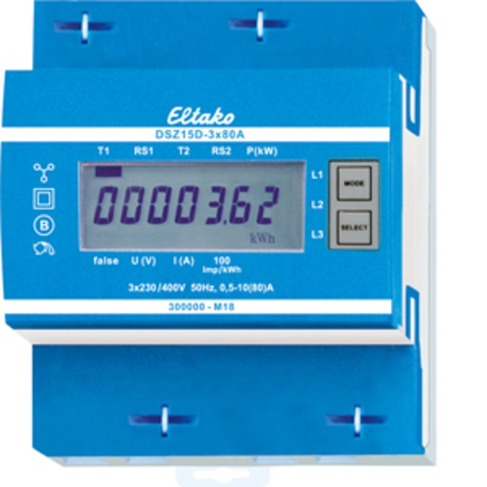 Eltako Wechselstromzähler Eltako DSZ15DZ-3x80A MID 28480315 Drehstromzähler digital 10 A 1 St, DSZ15DZ-3x80A MID