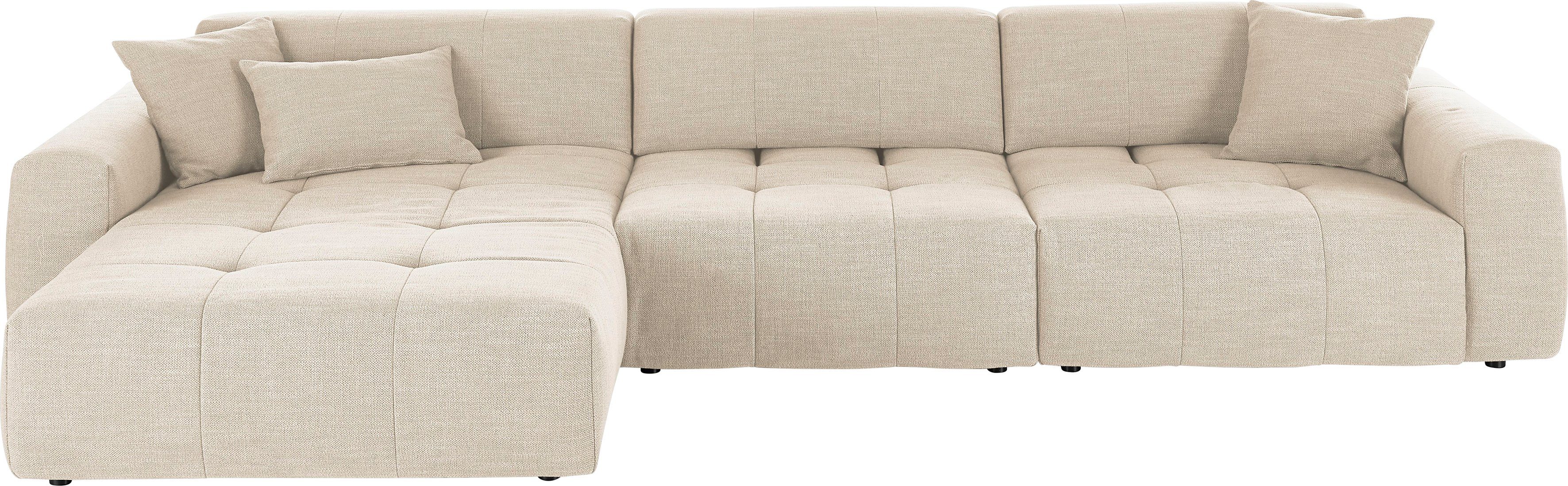 3C Candy Ecksofa Yoshy mit Komfortfunktionen, modern und bequem, L-Form, Zwei verschiedene Sitztiefen durch verstellbare Rückenlehne