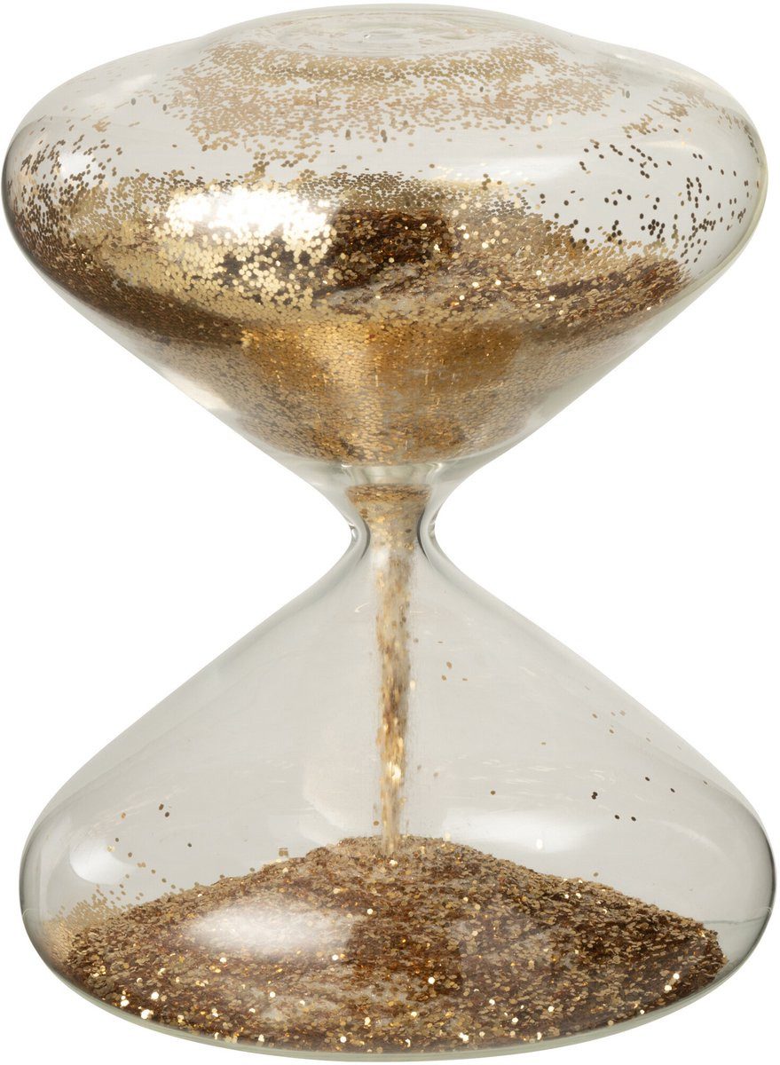 J-line Sanduhr Glitzer Sanduhr Glas Gold