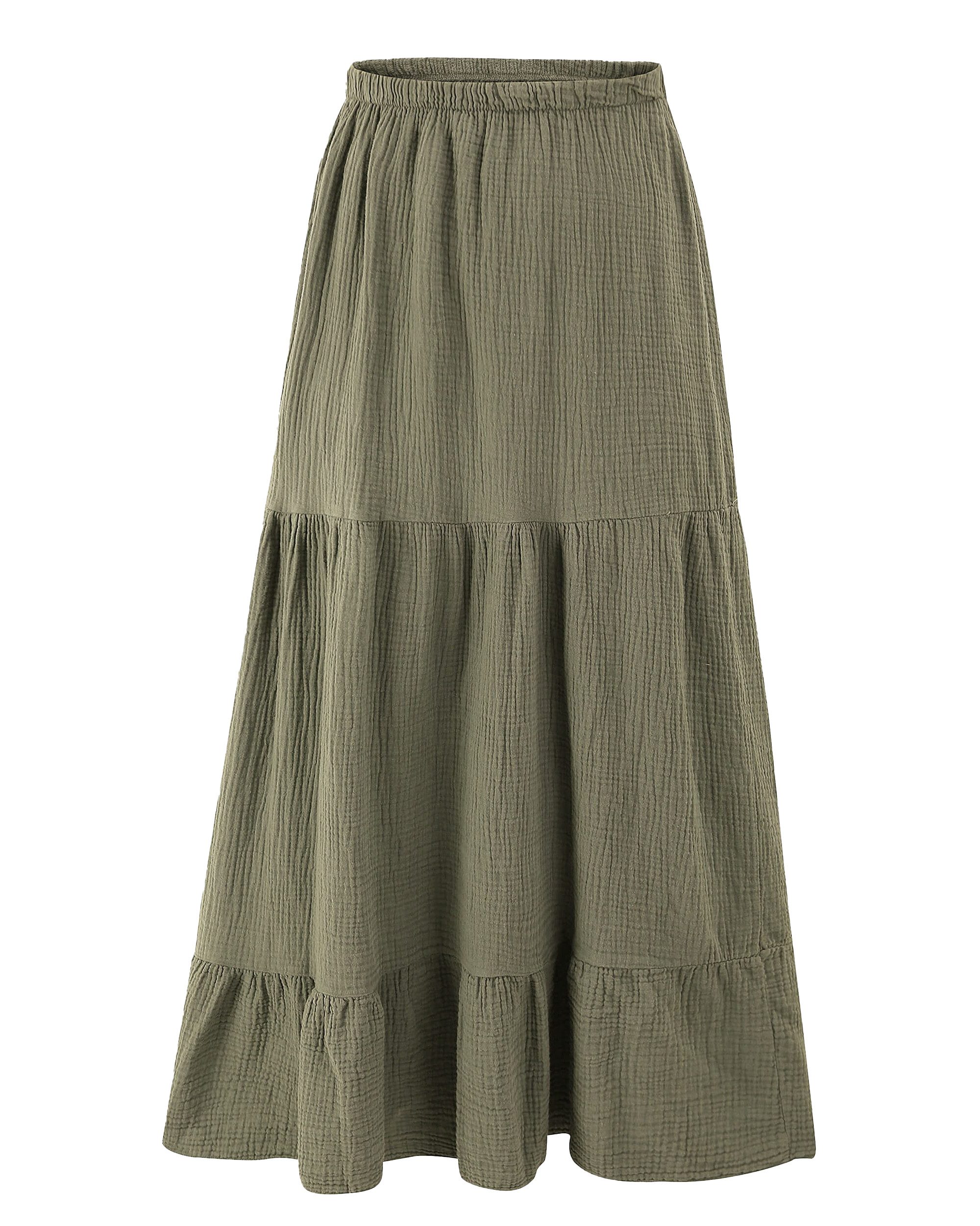 SASSYCLASSY Maxikleid Langer Musselin Rock mit günstig online kaufen