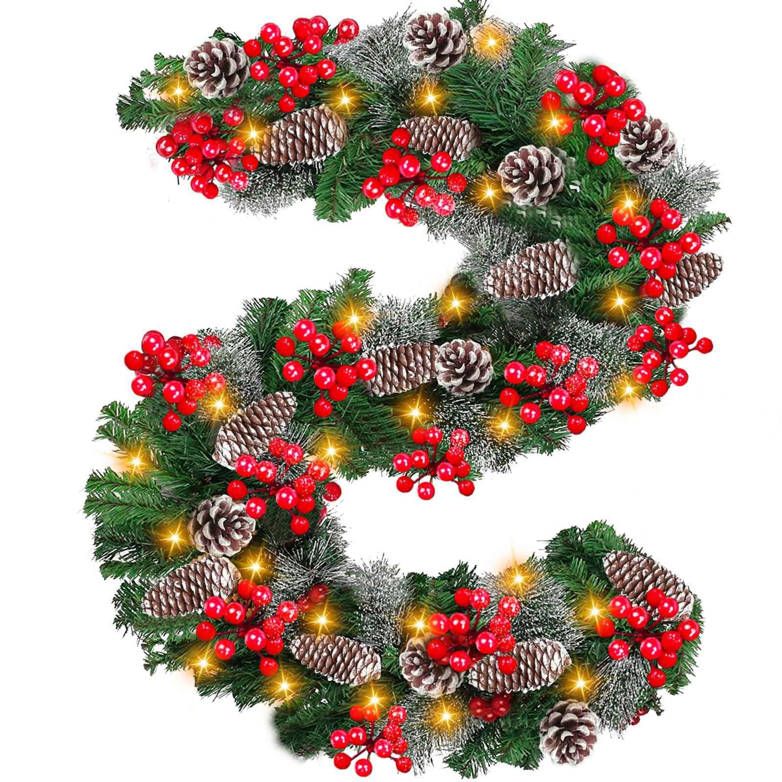 Kunstgirlande Weihnachtsgirlande Künstlicher weihnachtsgirlande geschmückt, günstig online kaufen