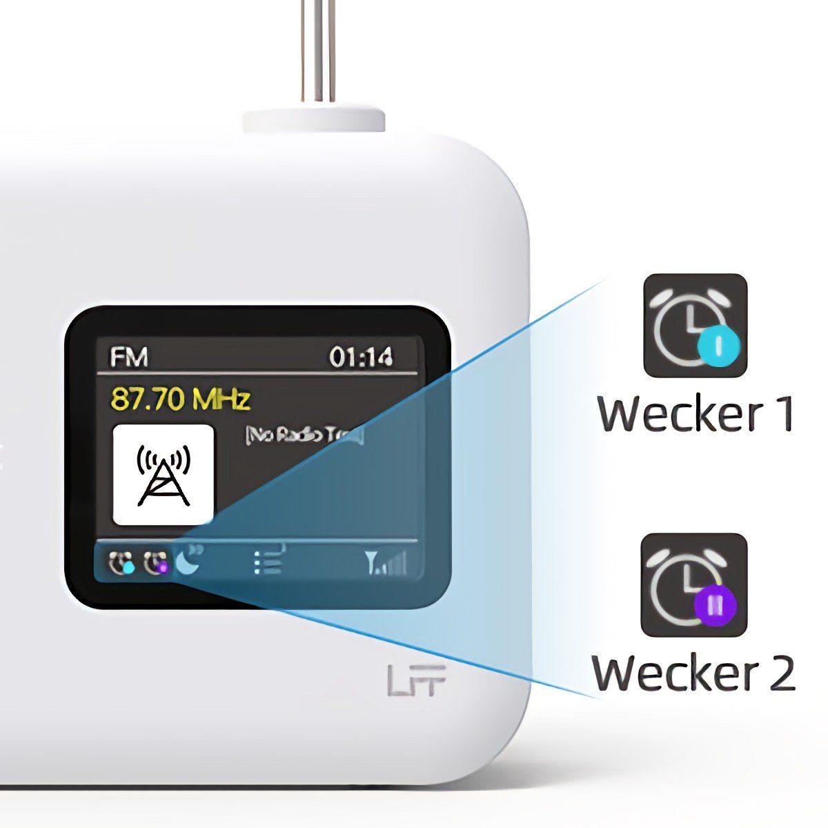 Radio mit RDS Farbdisplay UKW Bluetooth (DAB) awortek mit DAB Weiß Digitalradio Digitalradio