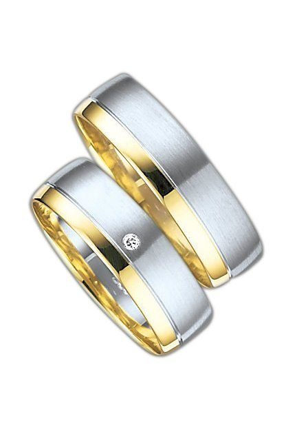 Firetti Trauring Schmuck Geschenk Gold ohne o. Ehering in Brillant/Diamant 375 - Made Hochzeit mit Trauring "LIEBE", Germany