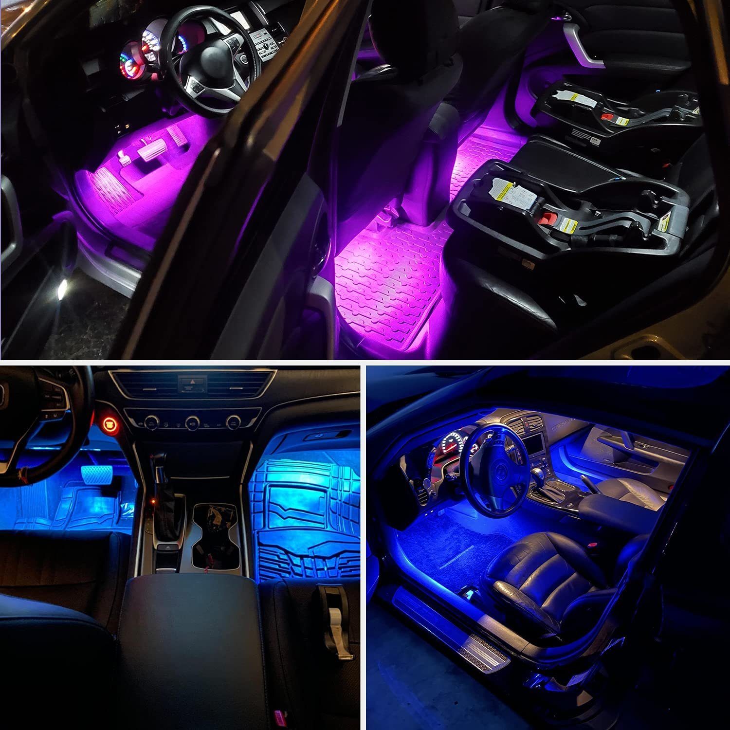 APP-Streifenlichter LED zggzerg Millionen Lichtleiste APP-Steuerung 16 RGB-Farben, Auto-Innenbeleuchtung mit
