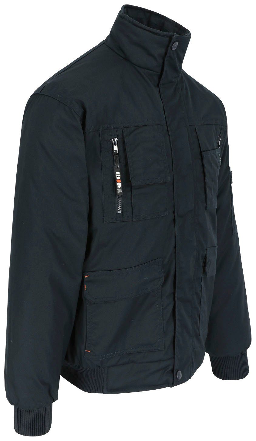 Fleece-Kragen, Taschen, Wasserabweisend marine Jacke viele Herock Arbeitsjacke robust, viele Typhon Farben mit