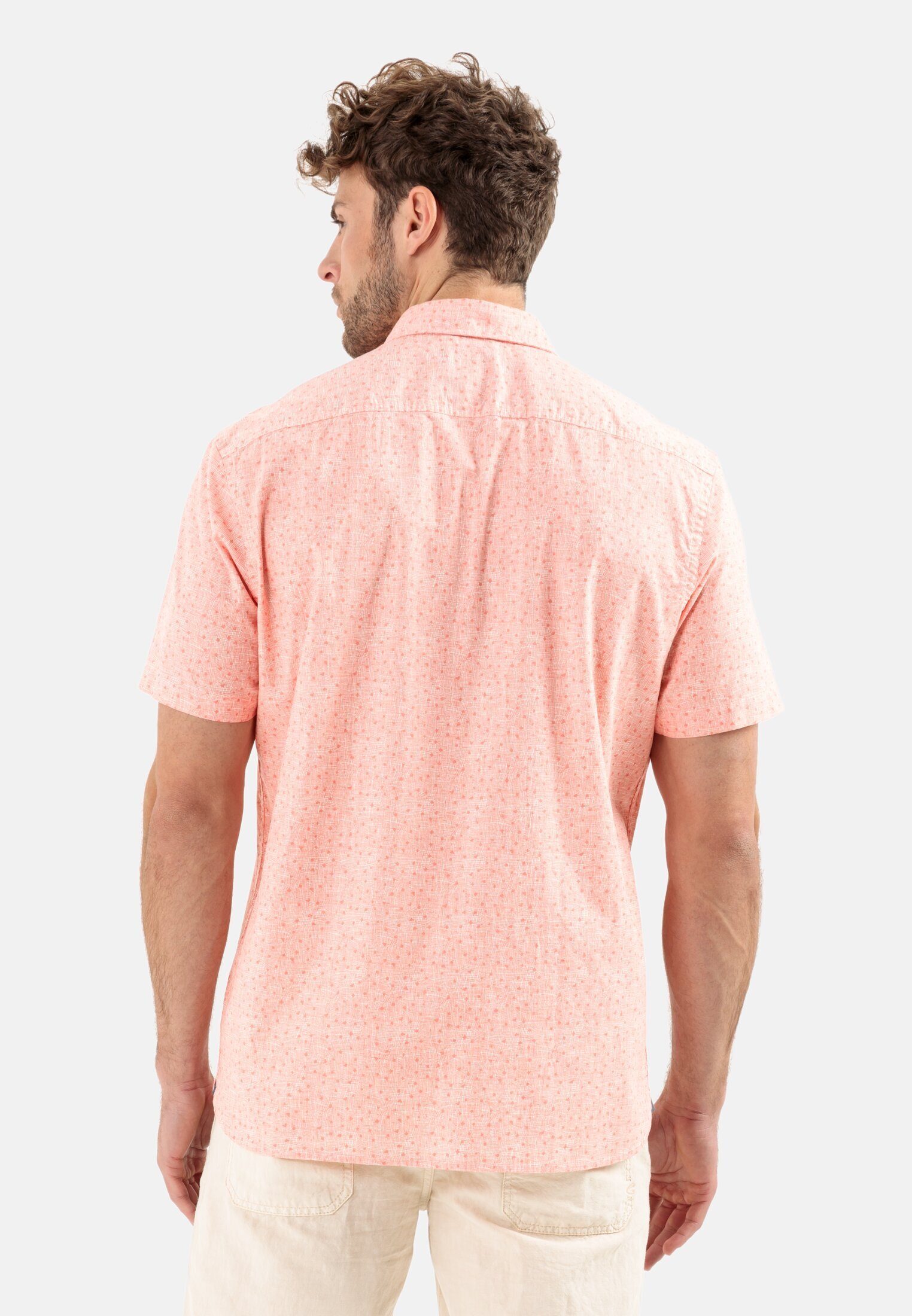 camel active Kurzarmhemd aus reiner Baumwolle Kurzarm Button-Down Button-Down