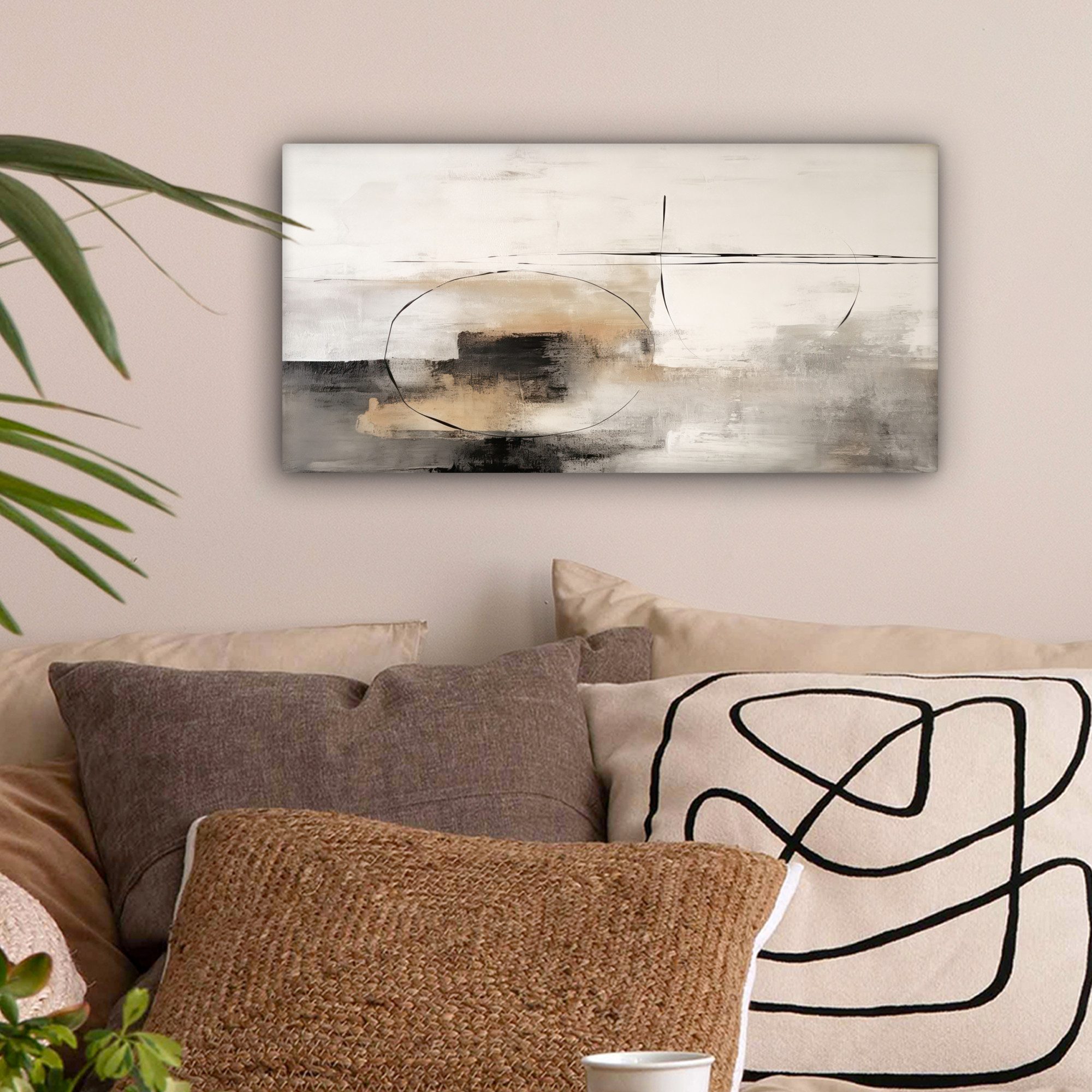 OneMillionCanvasses® Leinwandbild Panorama Kunst - Abstrakt - Grau - Indust günstig online kaufen