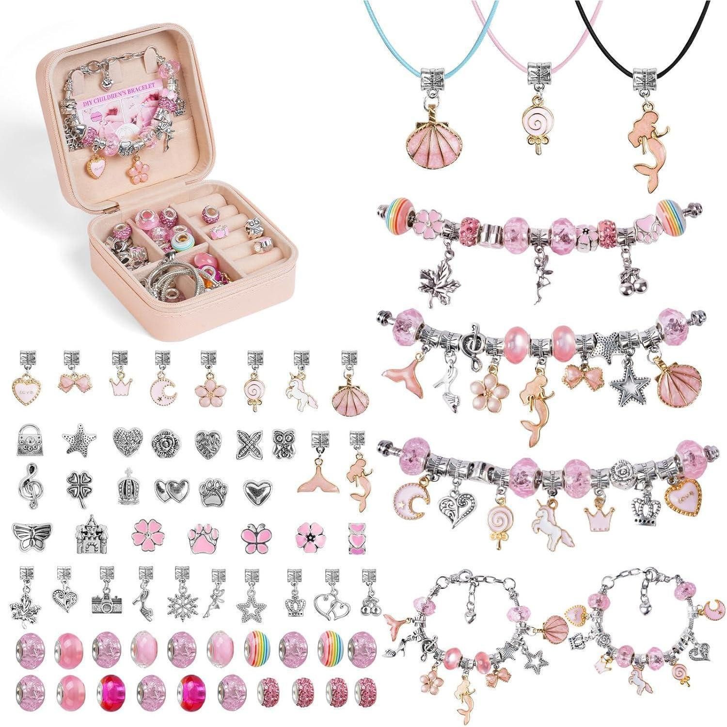 LuxusKollektion Schmuck-Adventskalender Bastelset Armbänder Mädchen 6 12 Jahre Adventskalender Rosa