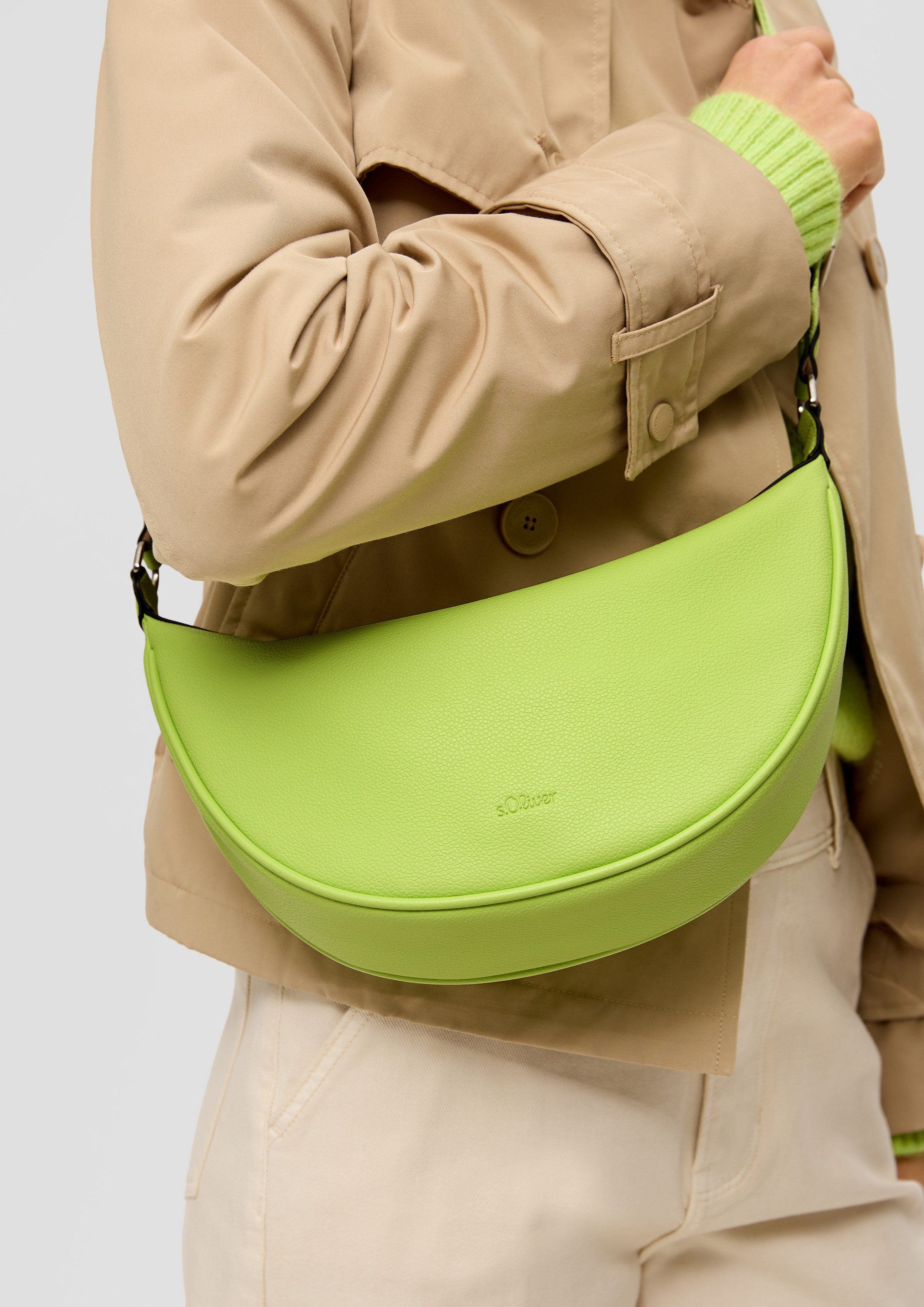 s.Oliver Umhängetasche Tasche, Hobo-Bag mit Logo-Schultergurt