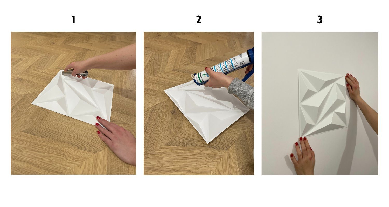 IKHEMalarka 3D Wandpaneel 3D Paneele PVC Kunststoffpaneele 30x30cm, BxL: 30,00x30,00 cm, 0,09 qm, (0,09m², 1 Stück) 3D Optik Gamin Room Paneele