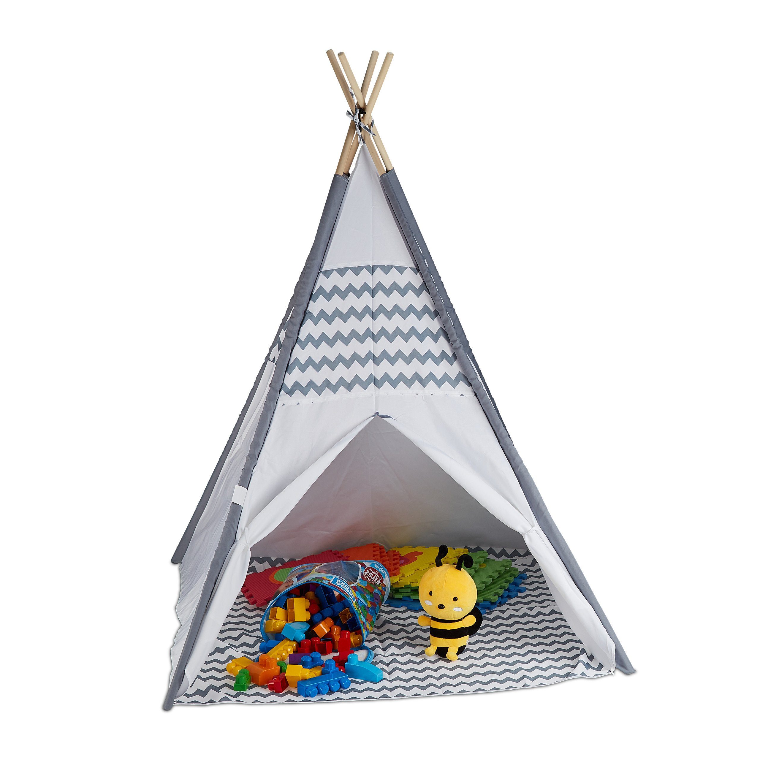 relaxdays Tipi-Zelt Tipi Zelt für Kinder, Für Kinder: Dekoratives Tipi Zelt  für Kinder - Außenmaße H x B x T: ca. 150 x 120 x 120 cm online kaufen |  OTTO