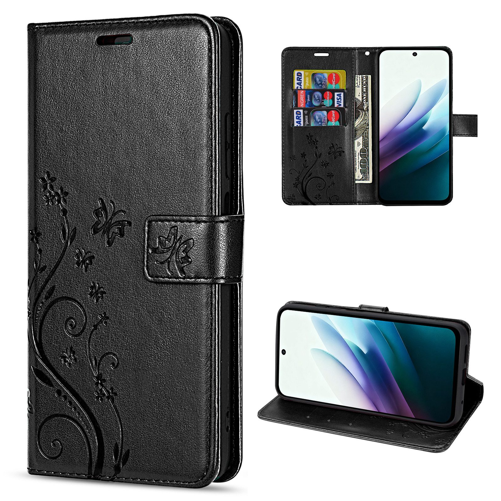 betterfon Handyhülle Handytasche für Xiaomi Redmi 15 4G / 5G Klapphülle mit Kartenfächern, Bookstyle-Hülle: Magnetverschluss 3 Kartenfächer & Standfunktion