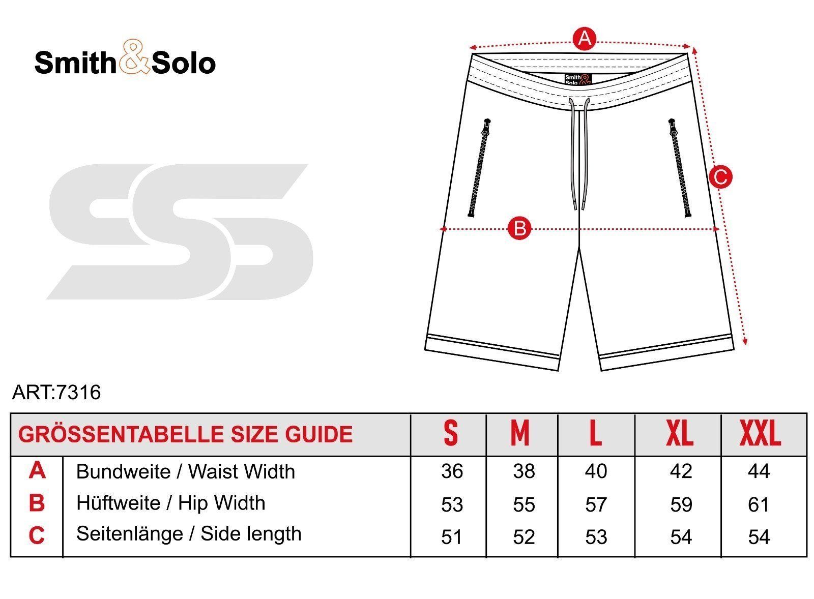 Smith mit Kurze & Shorts Sweatshorts Khaki (1-tlg) Baumwolle, Solo Hose Reißverschluss Herren