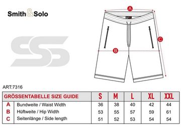 Smith & Solo Sweatshorts Kurze Hose Herren Shorts (1-tlg) Baumwolle, mit Reißverschluss