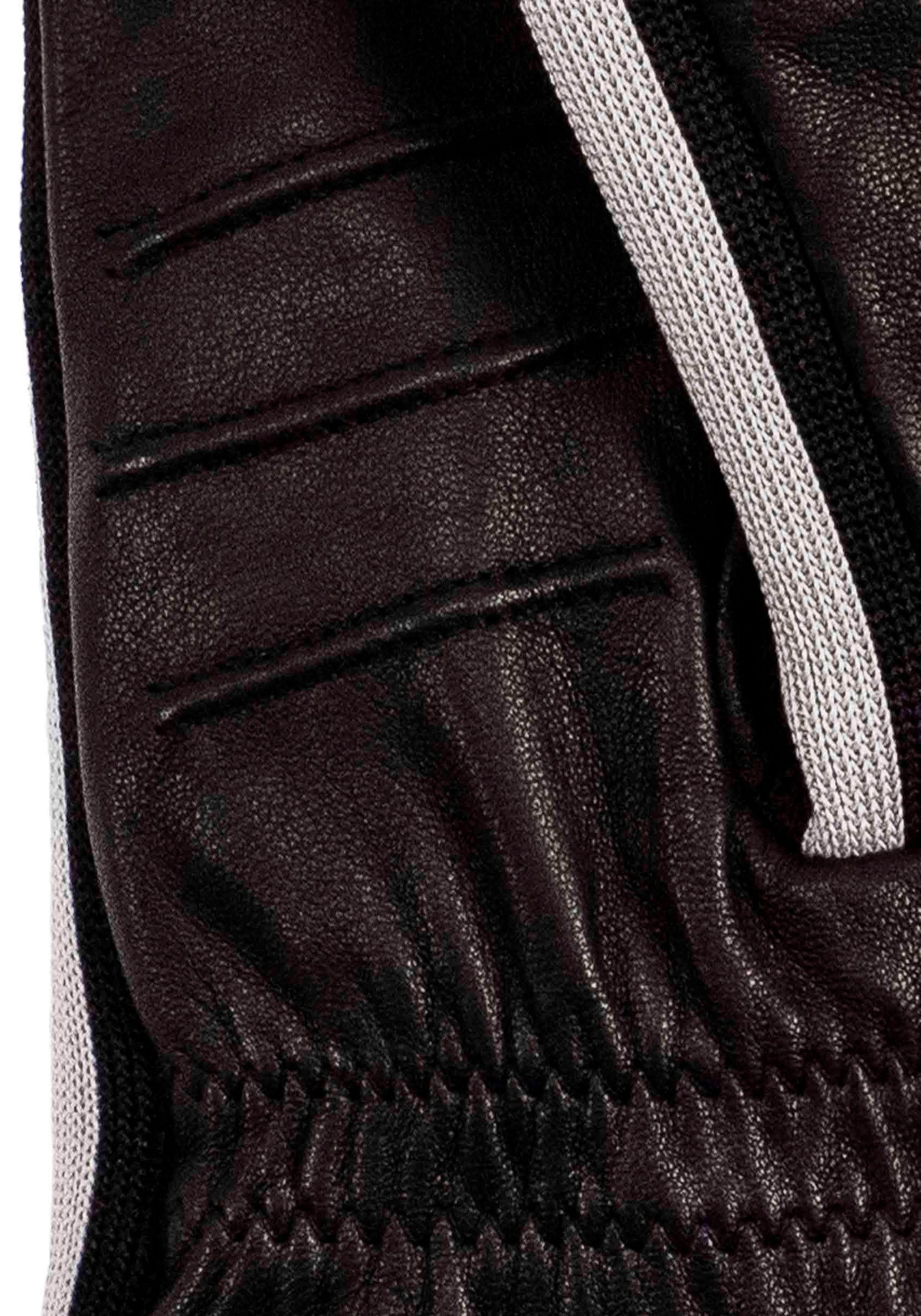 im black KESSLER mit Design sportliches Touch Lederhandschuhe Sneaker- Touchfunktion Jack Look