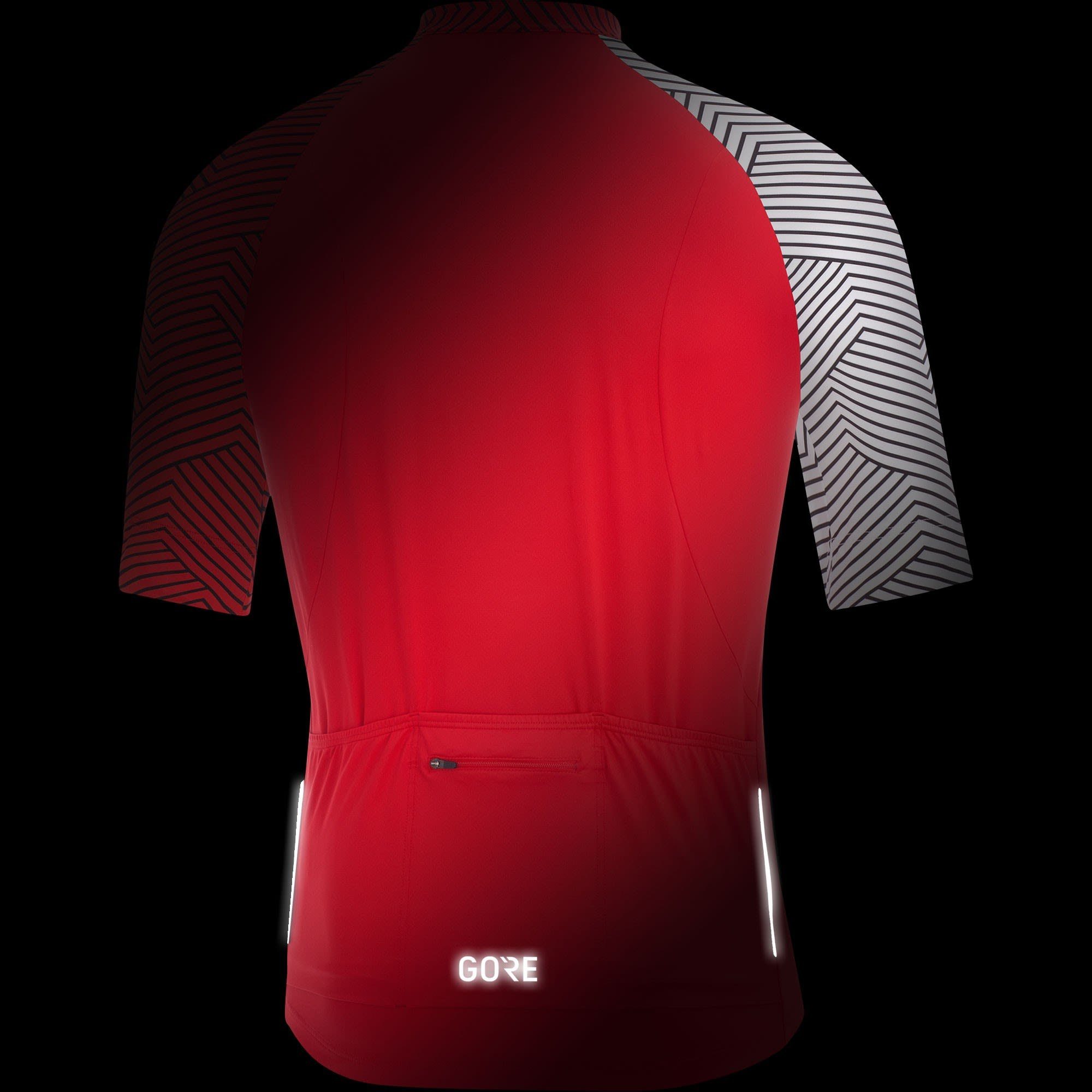 GORE® Gore - M Herren Jersey Kurzarm-Shirt White T-Shirt C5 Wear Red