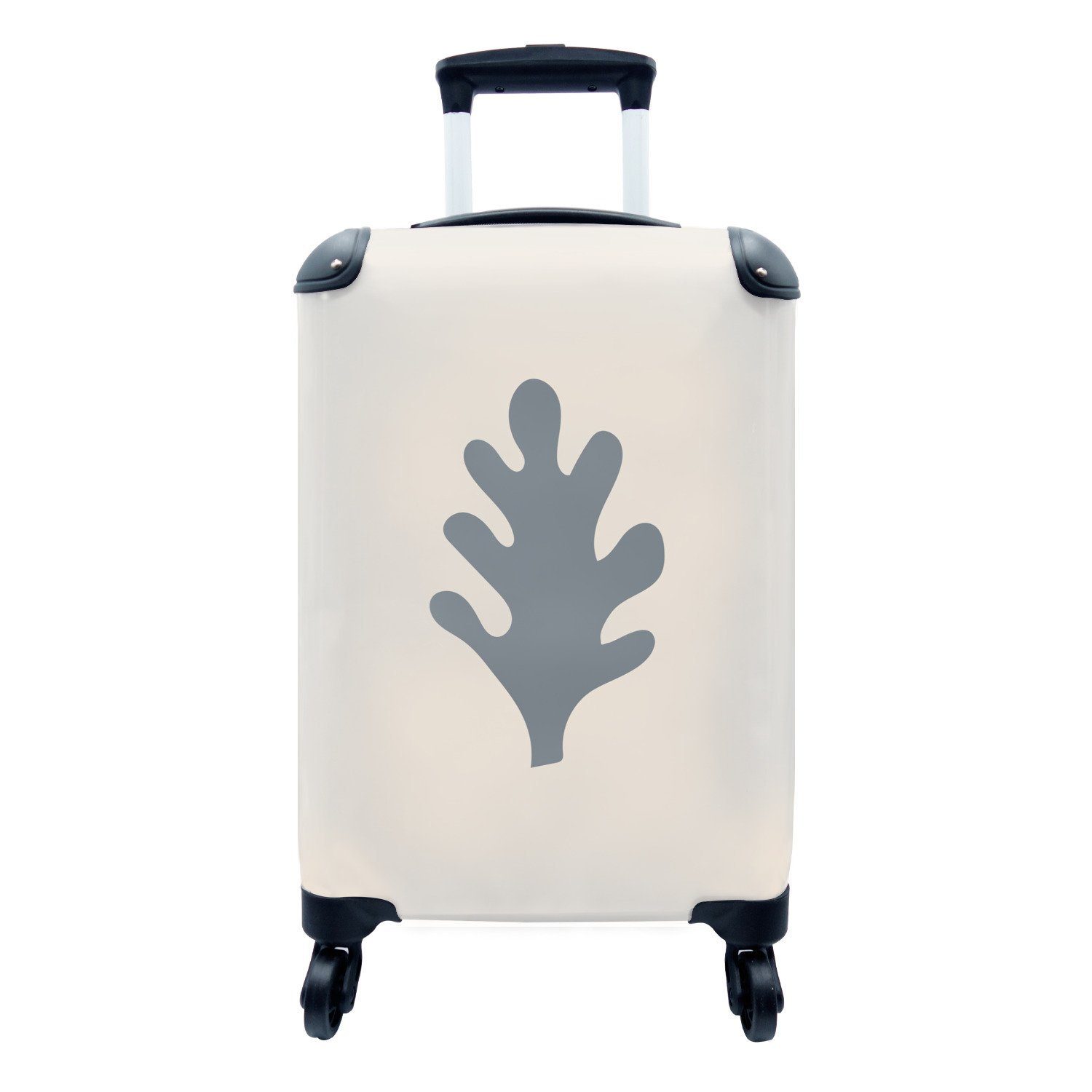 MuchoWow Handgepäckkoffer mit Trolley, Pastell Farbe, Handgepäck rollen, 4 für Blätter - Reisetasche Reisekoffer - Ferien, Rollen