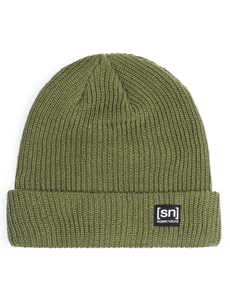 SUPER.NATURAL Beanie für Damen und Herren, MERINO BASIC BEANIE aus recyceltem Polyester, wärmender Merino-Materialmix