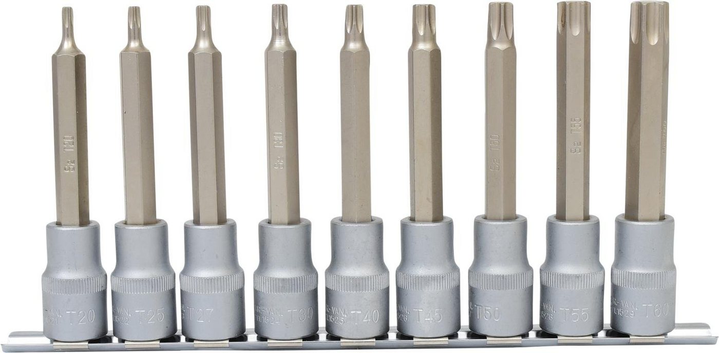 Thumbnail - KS Tools Bohrer- und Bitset 1/2" Bit-Stecknuss-Satz Torx, lang, 9-tlg, T20-T60