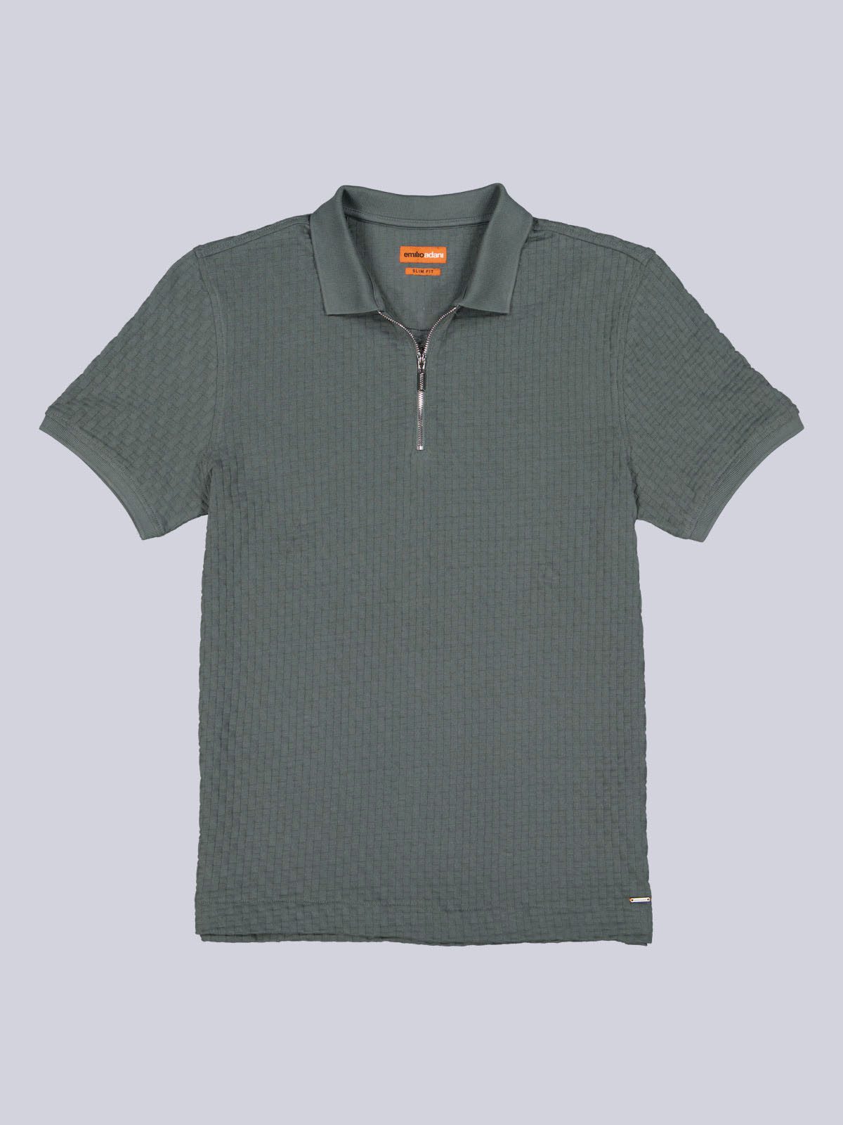 emilio adani Poloshirt Herren Polo-Shirt uni, Petrolblau