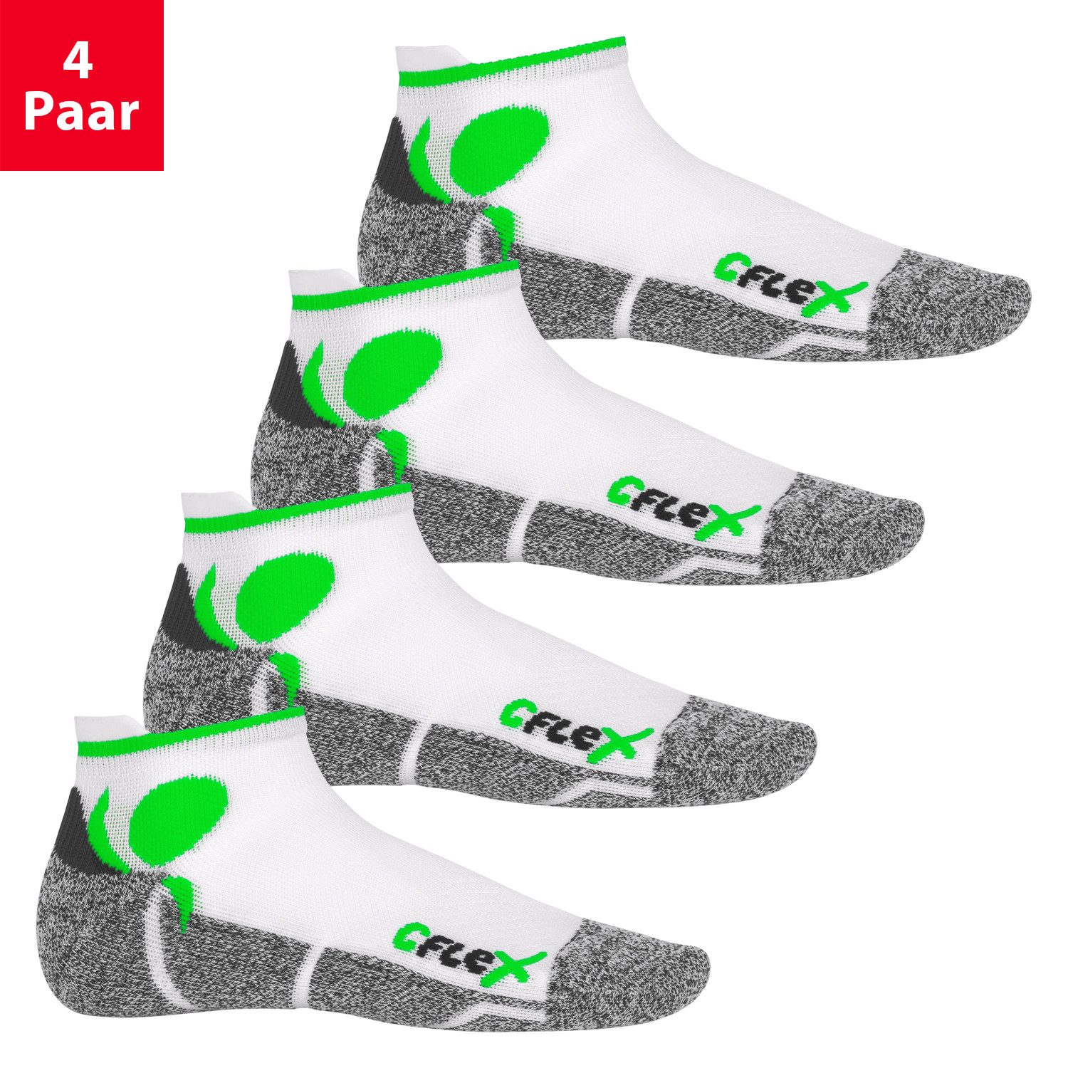 Sportsocken Running Damen & Herren Sport Sneaker Socken (4 Paar) Laufsocken