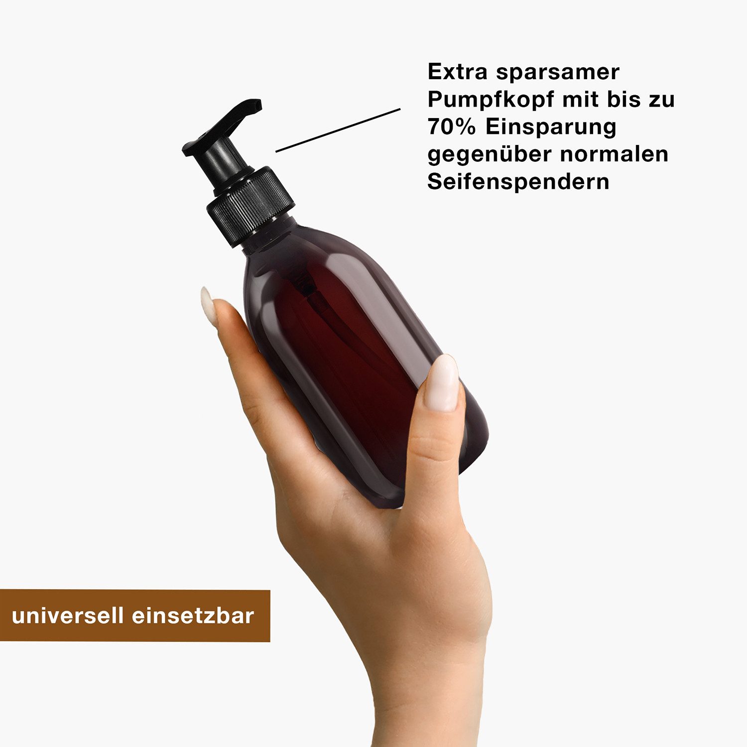 Oputec Seifenspender 6 x 300ml Seifenspender aus Kunststoff braun zum Befül günstig online kaufen