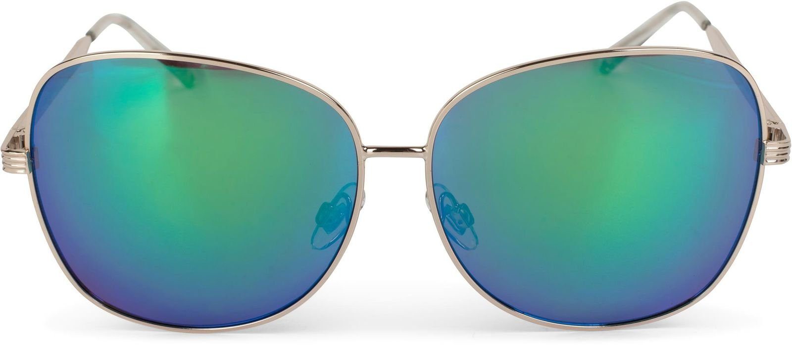 Gold Verspiegelt styleBREAKER Sonnenbrille verspiegelt Grün-Blau (1-St) / Gestell Glas