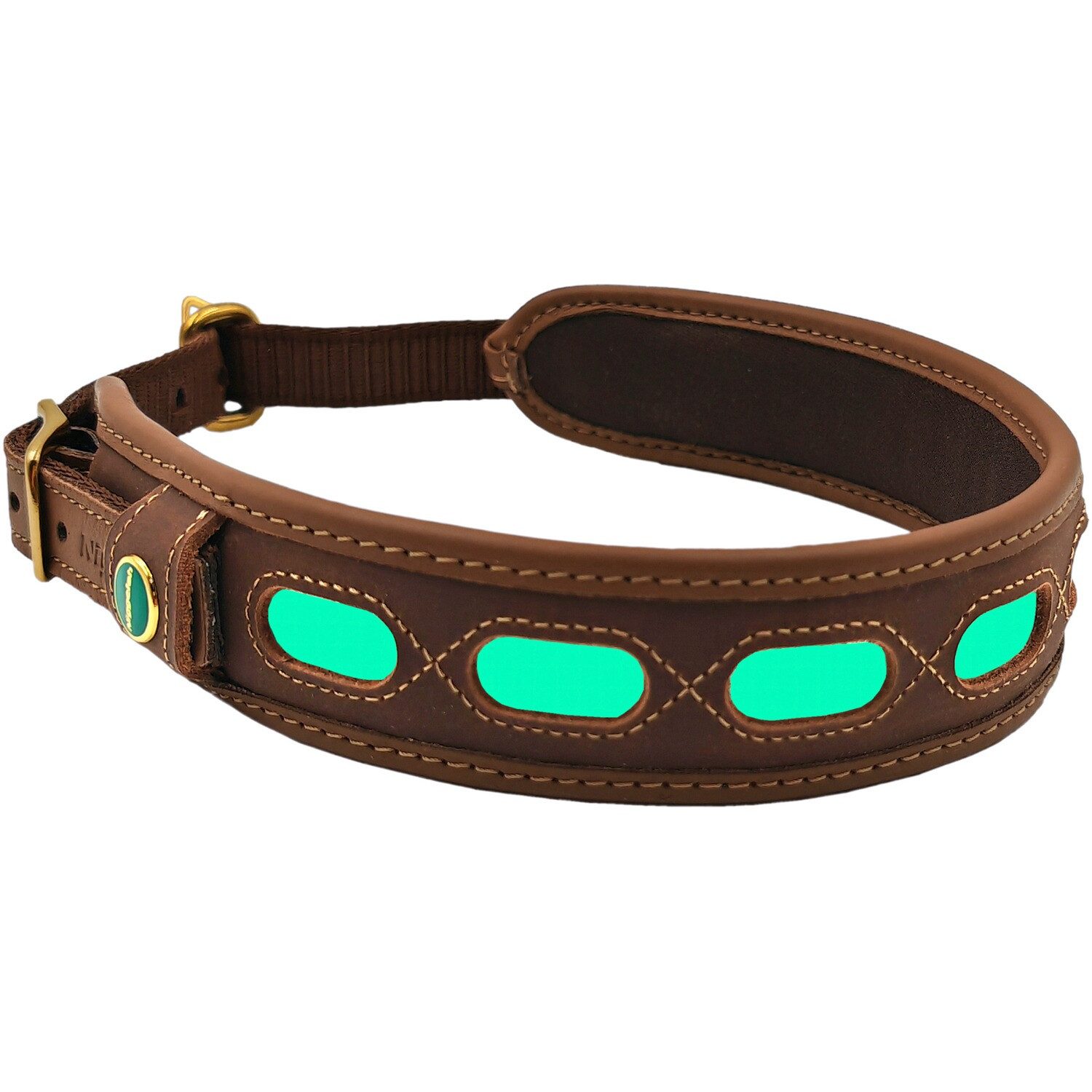 Niggeloh Hunde-Halsband Lederhalsung Lichtblick