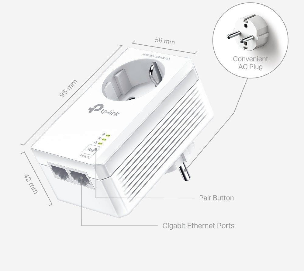 tp-link TL-PA7027P KIT - AV1000 Powerline 2er Set Reichweitenverstärker