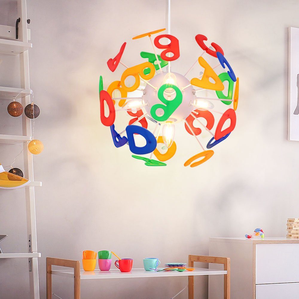 Dekolicht, nicht Globo inklusive, Leuchtmittel Pendelleuchte Kinderzimmer Buchstaben Hängelampe