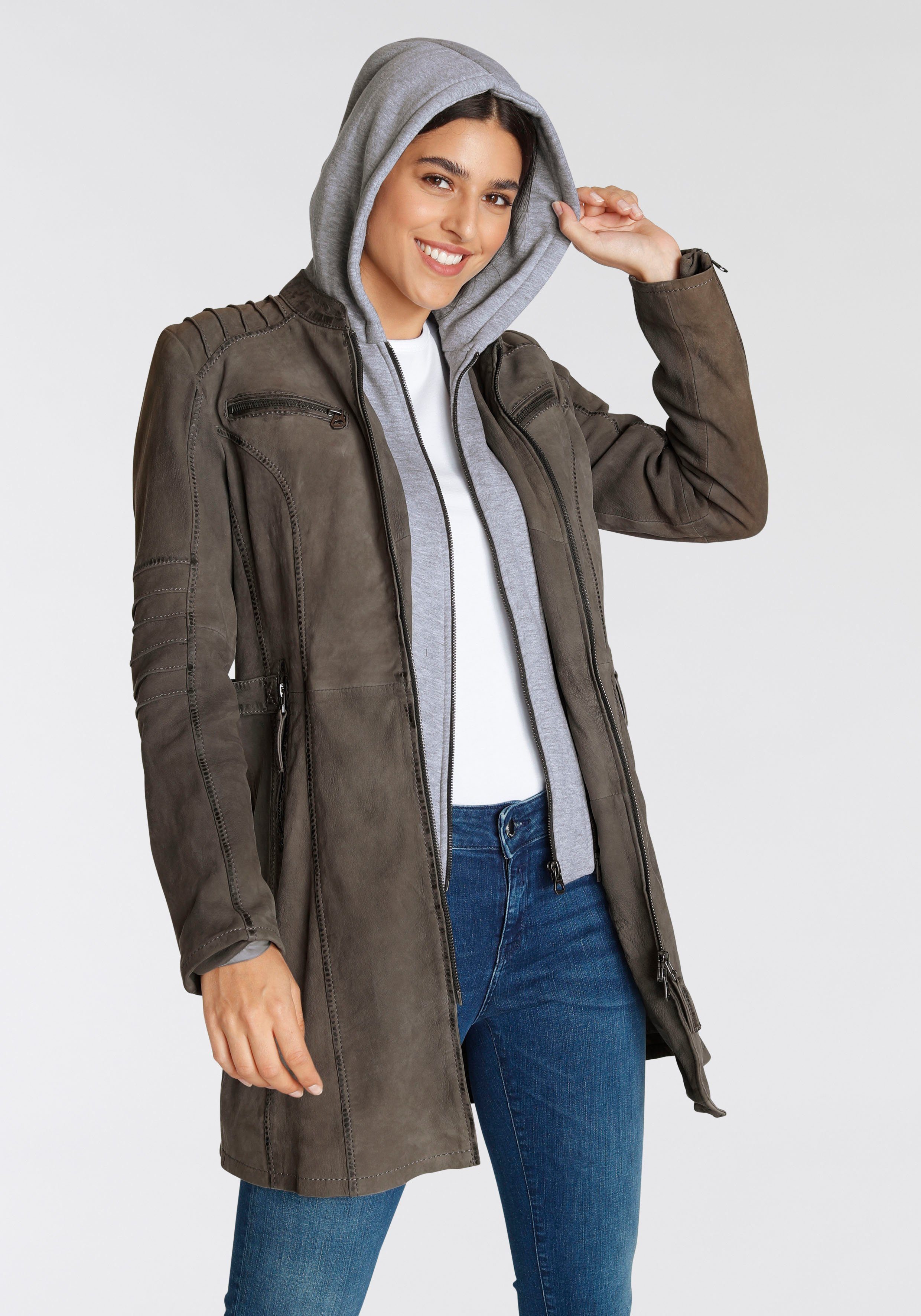 Mauritius Lederjacke NILAH mit seitlichen Riegeln günstig online kaufen