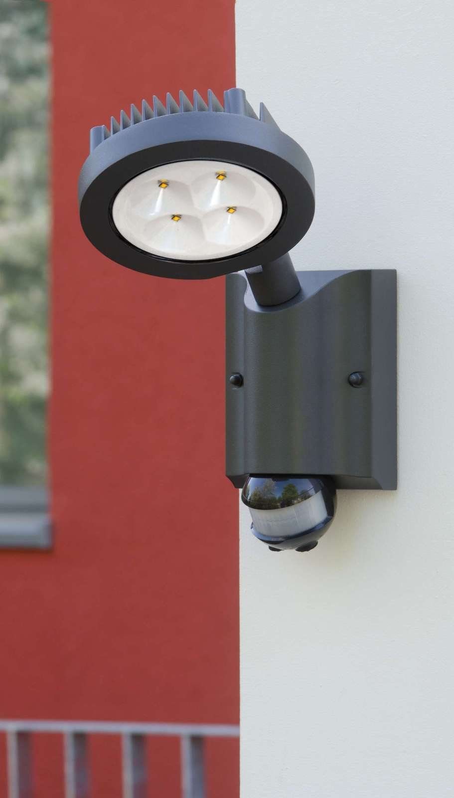 LUTEC Außen-Wandleuchte Lutec Nevada Wandlampe Aussenlampe Aussenleuchte LED 6102 S-Pir-Gr