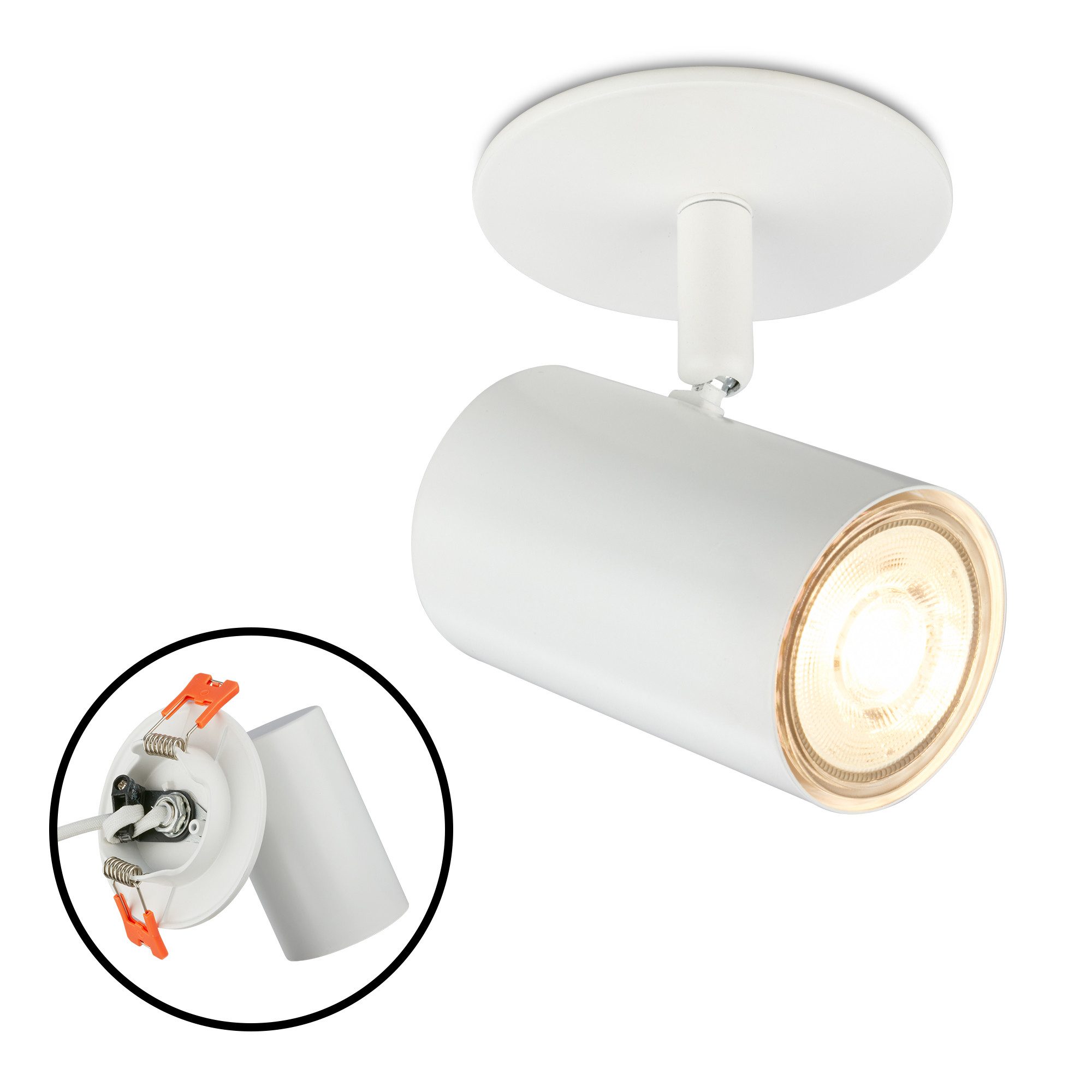Briloner Leuchten LED Aufbaustrahler Deckenlampe Spotleuchte Aufbauspot Schwenkbar GU10, ohne Leuchtmittel, Abhängig vom Leuchtmittel, 8,5x13 cm, Wohnzimmer, Schlafzimmer, Flur, Küche