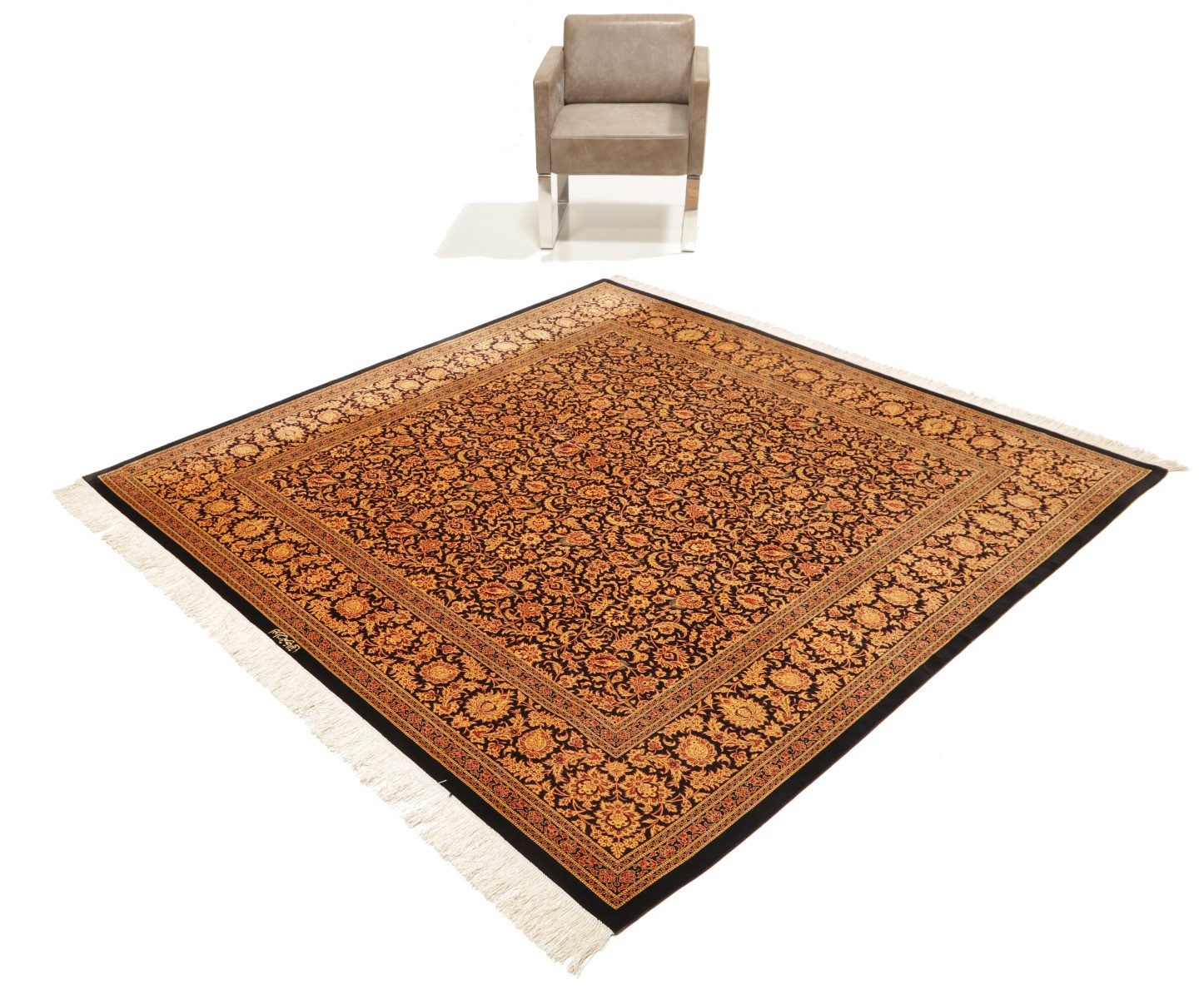 Carpet Avenue Teppich Ghom Seide 200x200, Quadrat, Höhe: 5 mm