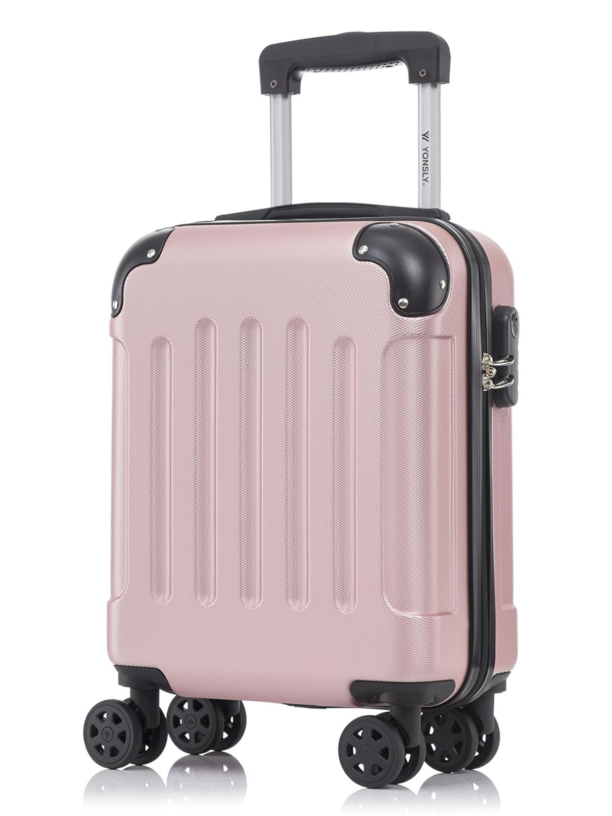 yonsly Hartschalen-Trolley Hartschalen-Koffer Trolley 360° Rollen, robuster Reisekoffer, 4 Rollen, mit Zahlenschloss, für Business und Urlaub 46/55/66/76 cm