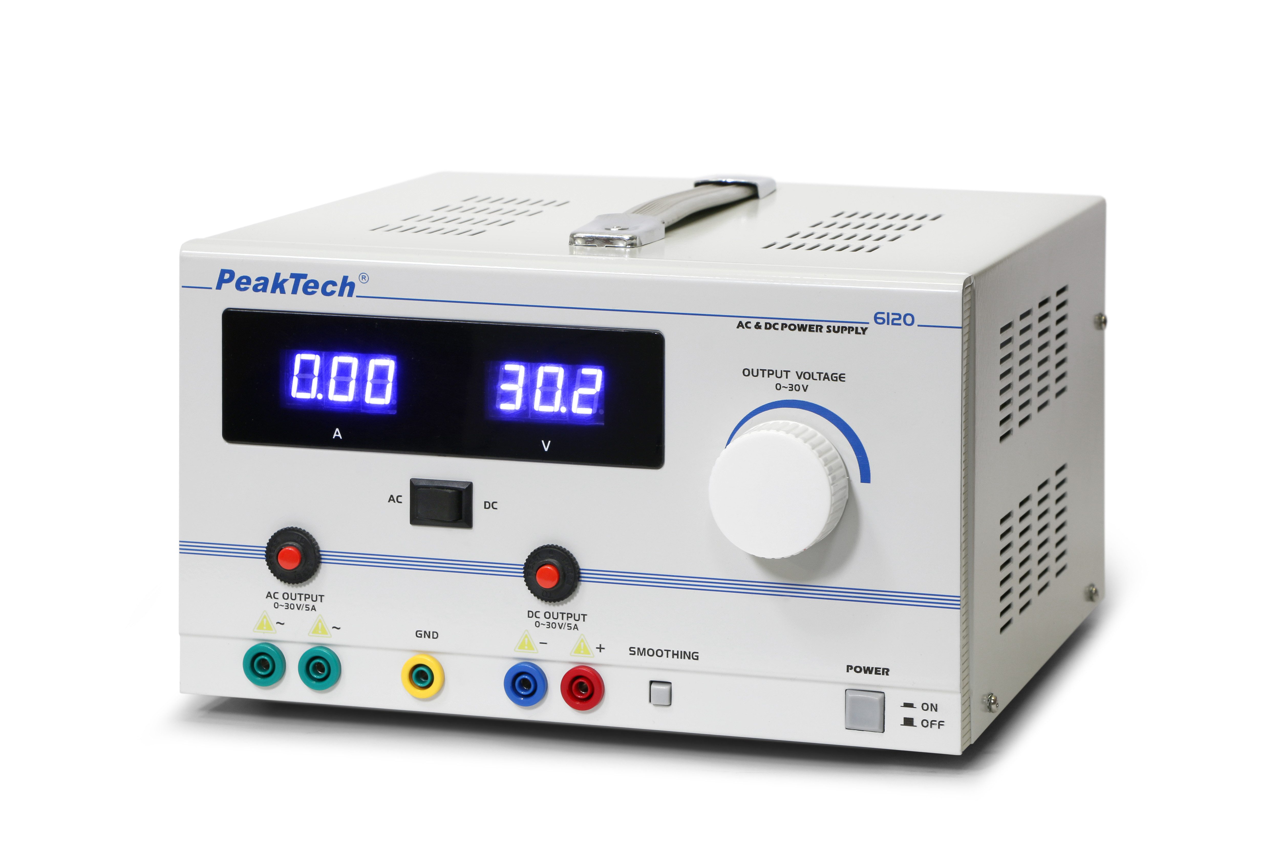 PeakTech 30 V 5 A AC/DC AC DC Stabilisiertes Labornetzteil 0–30 Labor-Netzteil