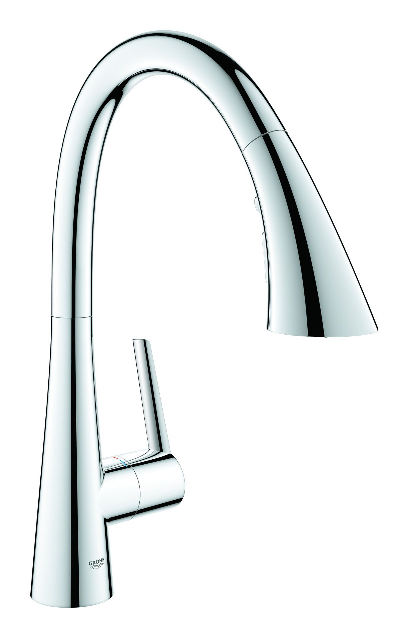 Grohe Küchenarmatur Zedra Einhand-Spültischbatterie mit ausziehbarer Brause C-Auslauf
