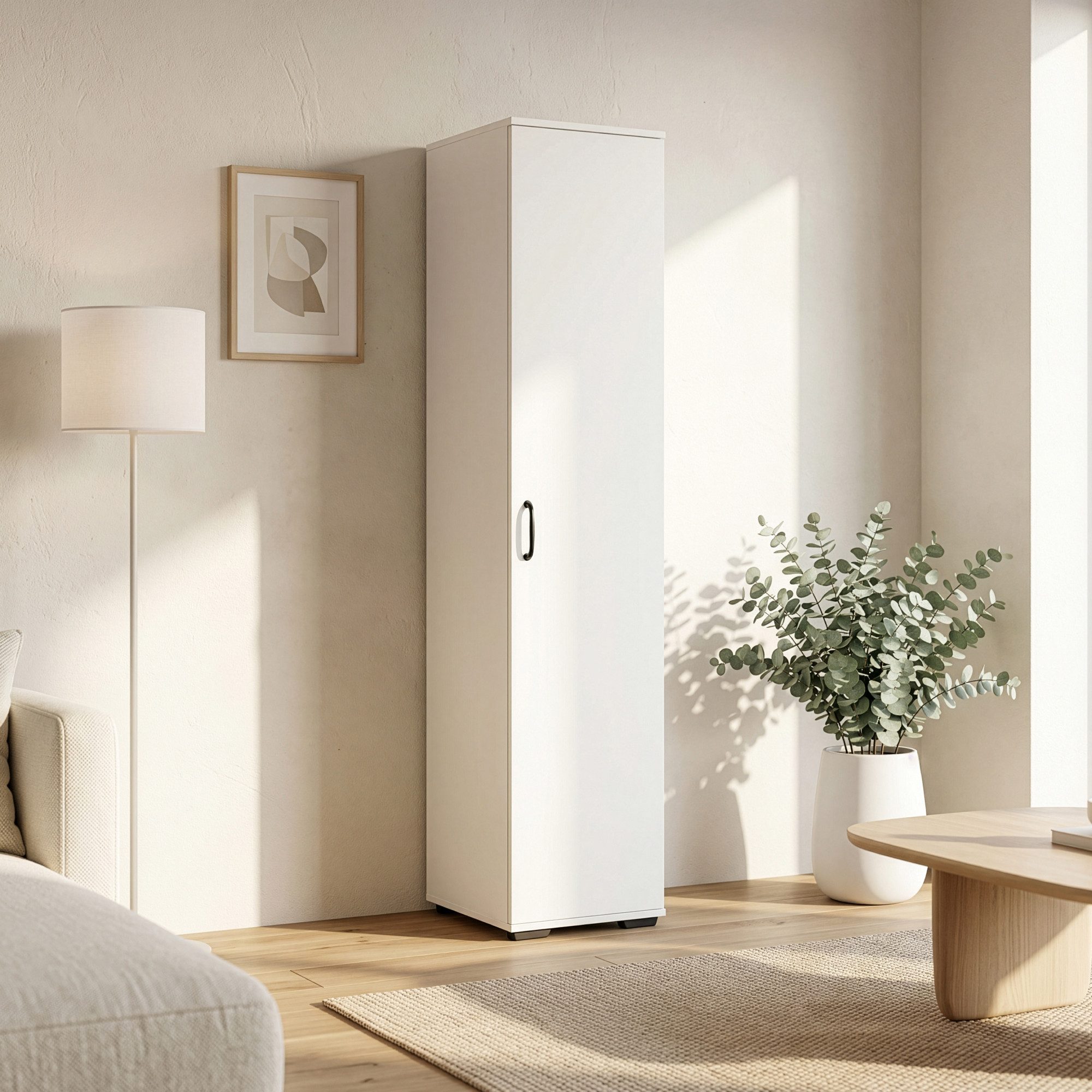 en.casa Mehrzweckschrank »Chalvefted« mit 1 Tür 175 x 37 x 35 cm Weiß