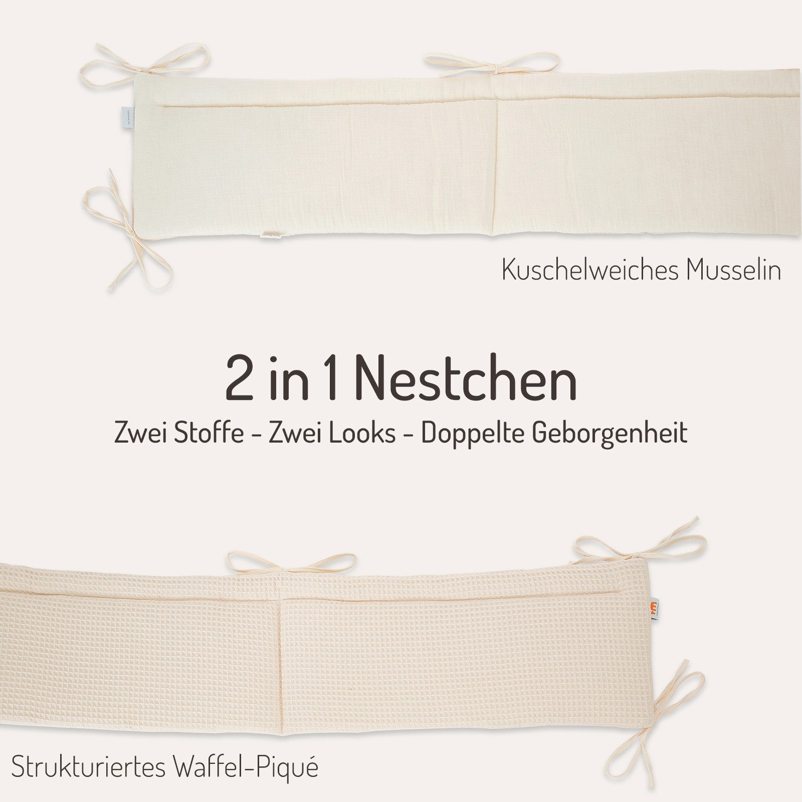 FabiMax Bettnestchen Musselin + Waffel-Piqué 2 in 1 Nestchen für Beistellbe günstig online kaufen