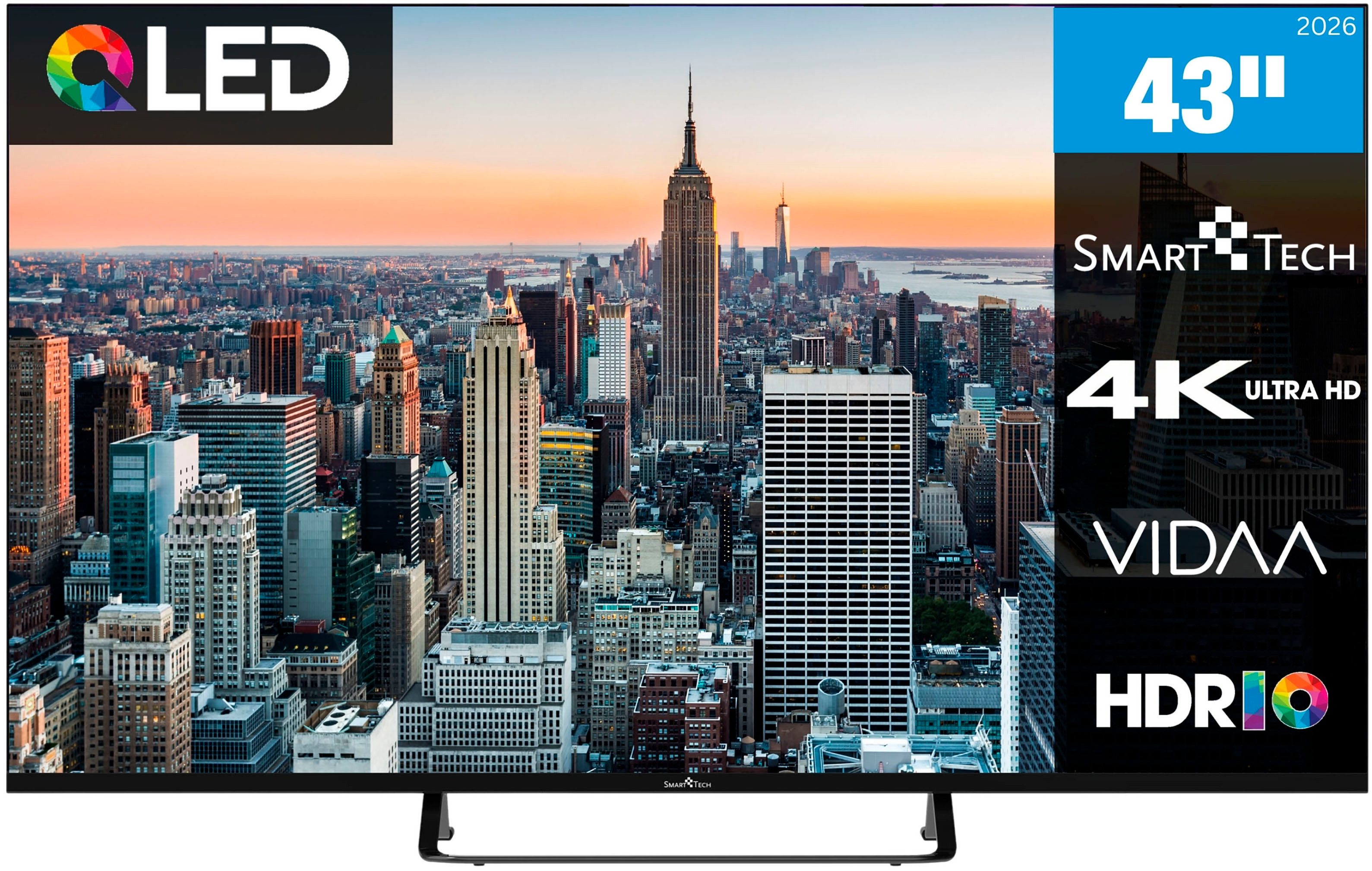 Smart Tech 43QV02V QLED-Fernseher (108 cm/43 Zoll, 4K Ultra HD, Smart-TV)