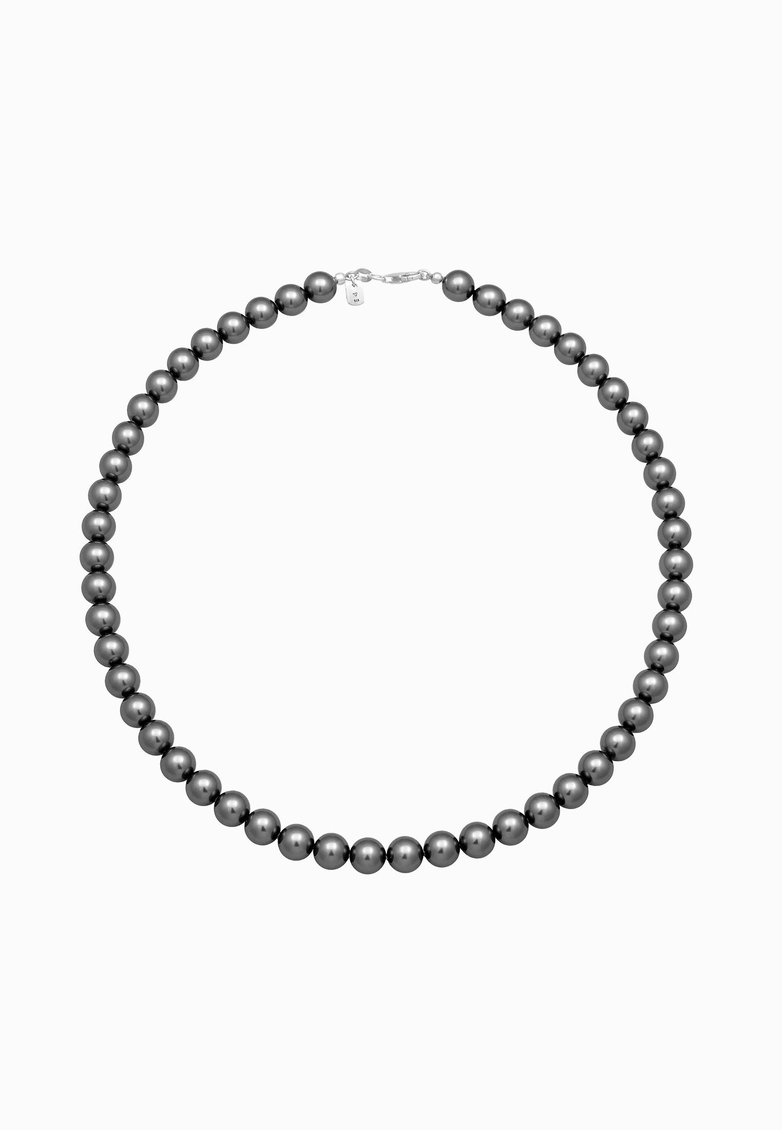 Kuzzoi 925 Silberkette synthetische Herren Perlen Silber Perlenkette